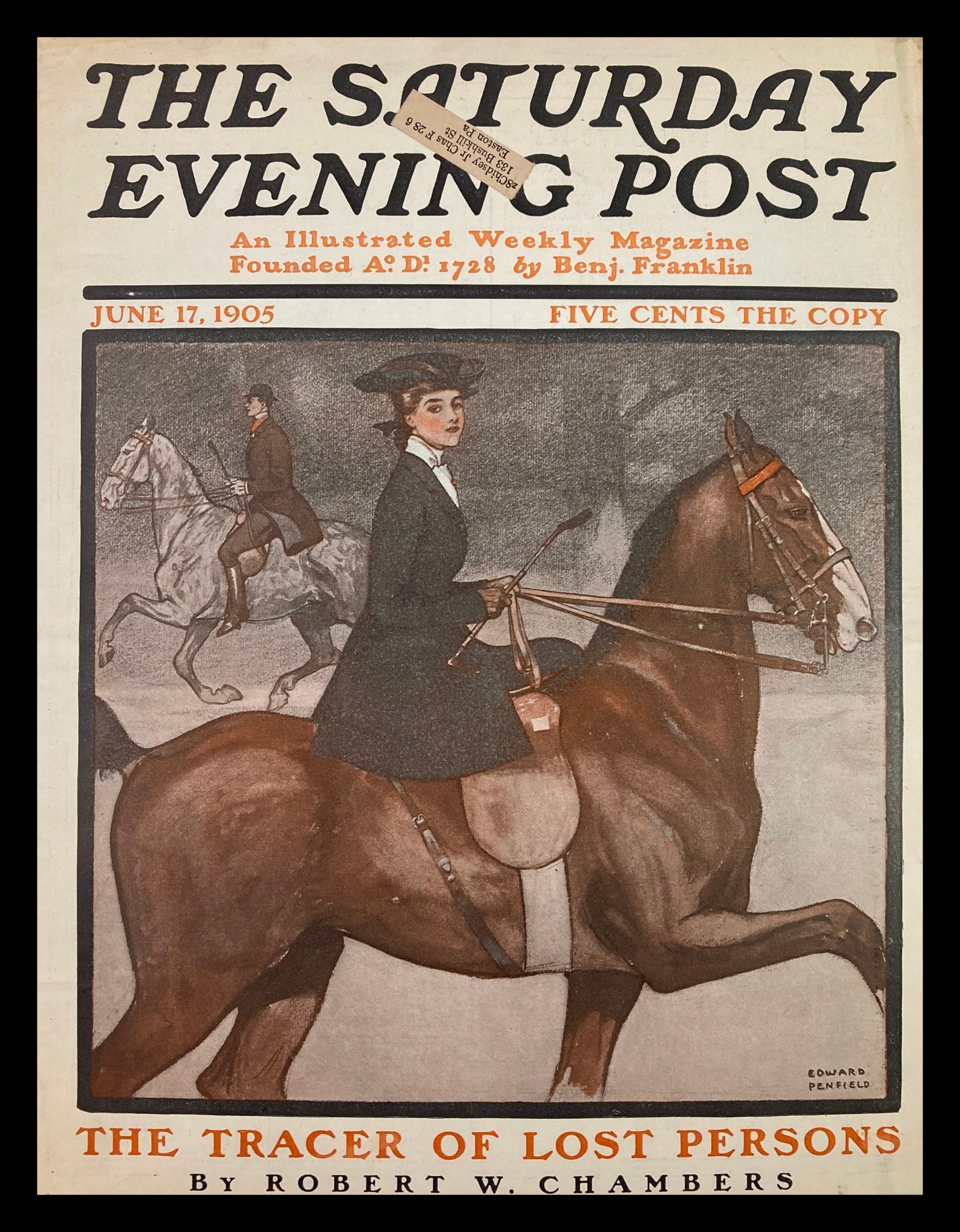 COVER ONLY The Saturday Evening Post June 17 1905 The Tracer of Lost Persons