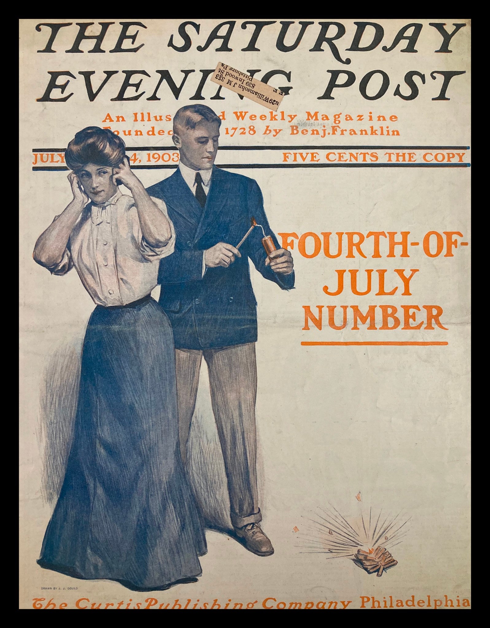 COVER ONLY The Saturday Evening Post July 4 1903 Fourth-of-July Number