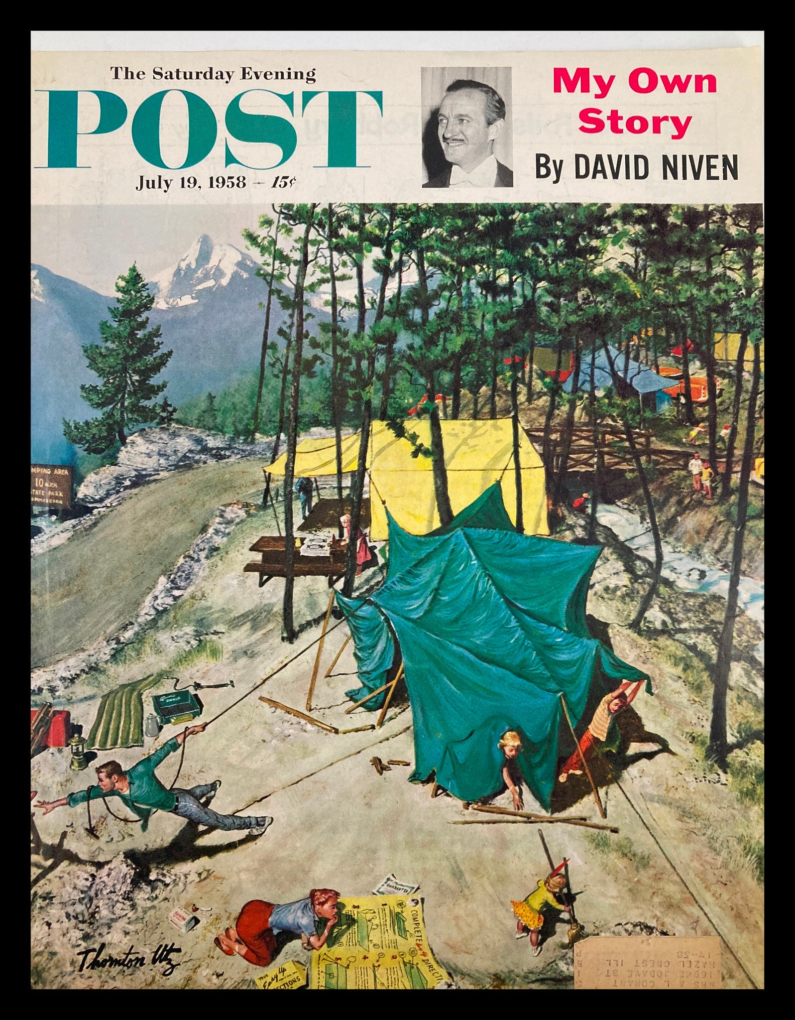 COVER ONLY The Saturday Evening Post July 19 1958 My Own Story by David Niven