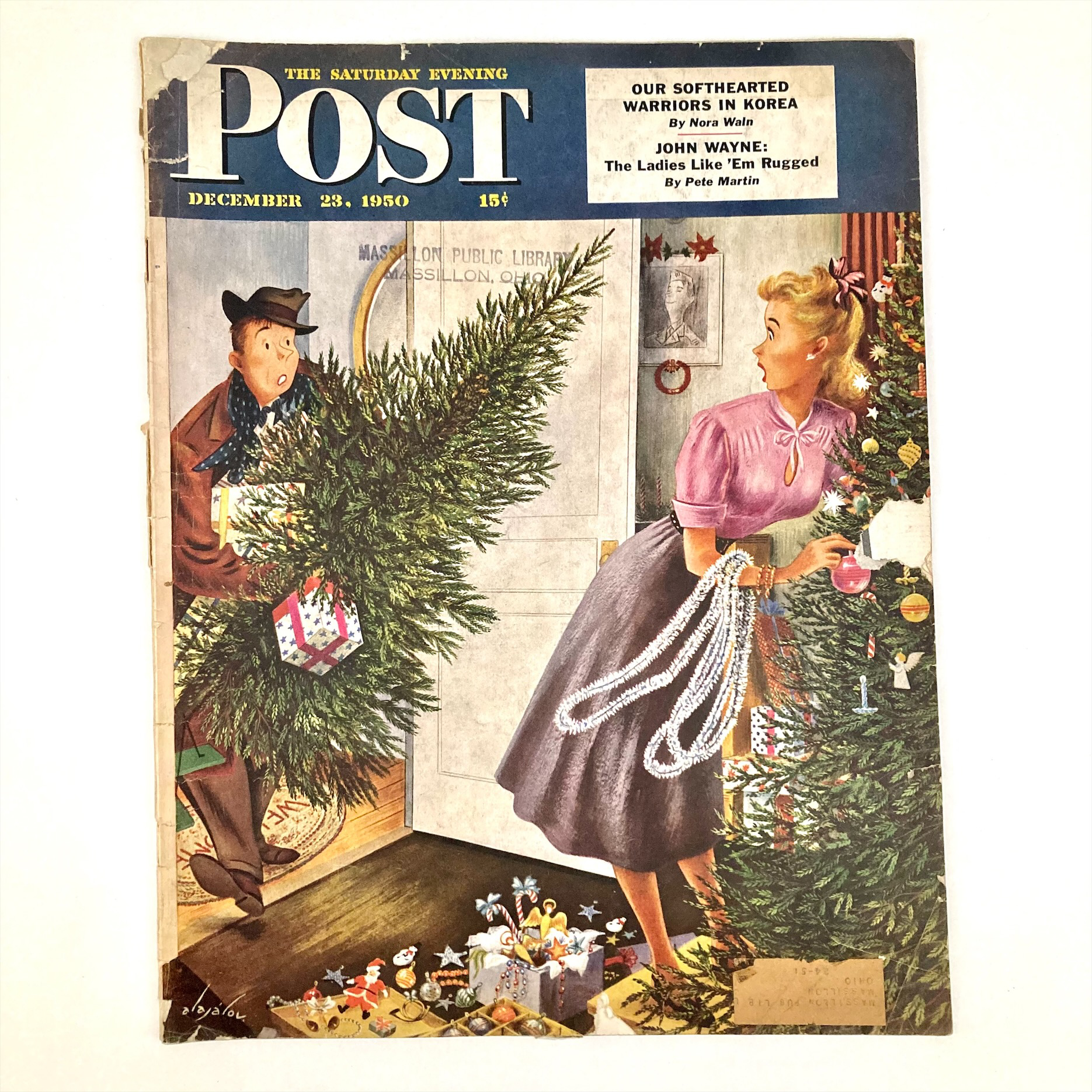 Saturday Evening Post Magazine December 23 1950 Illustrated Cover Alajalov