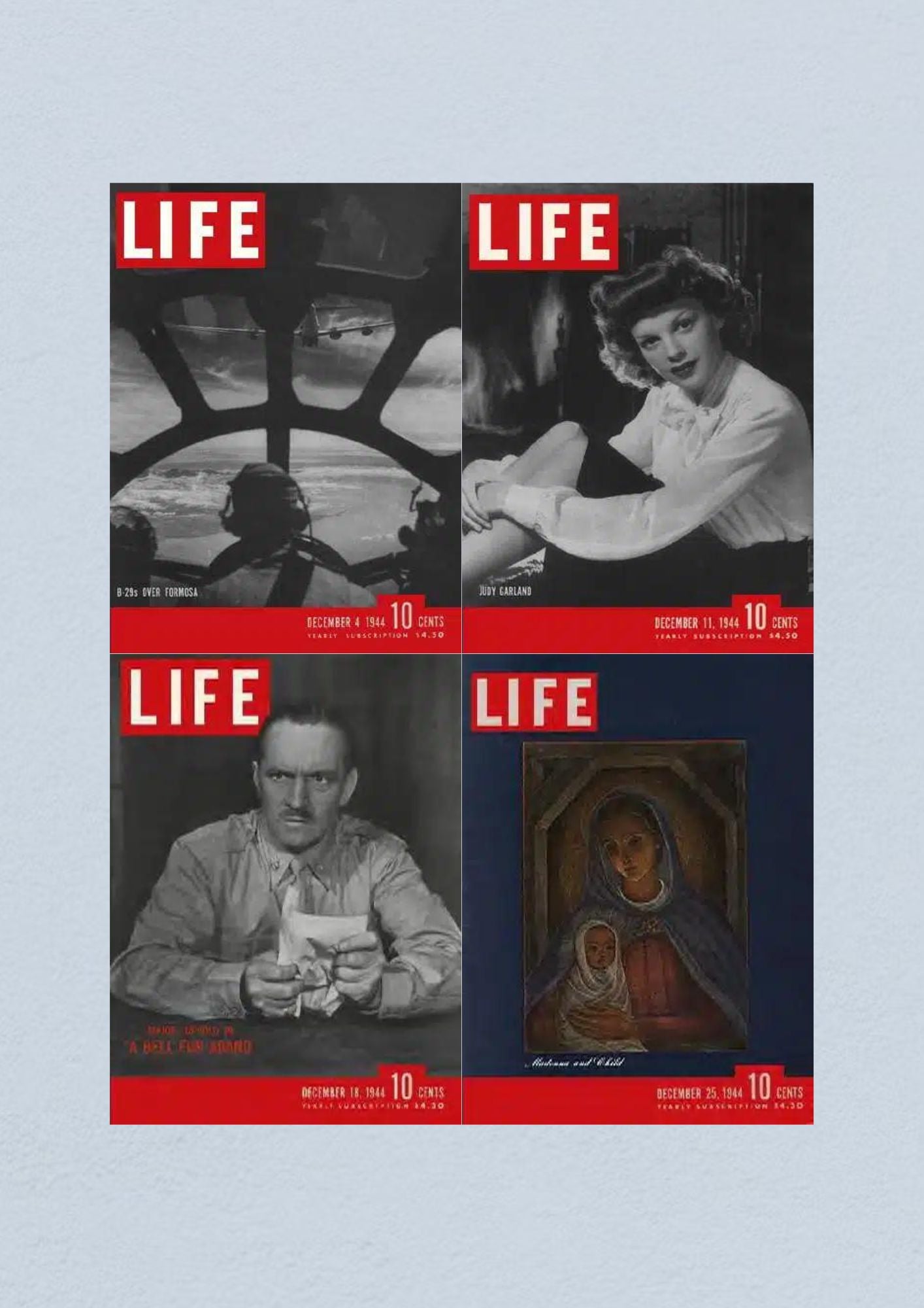 Life Magazine Lot of 4 Full Month of December 1944 4, 11, 18, 25 WWII ERA