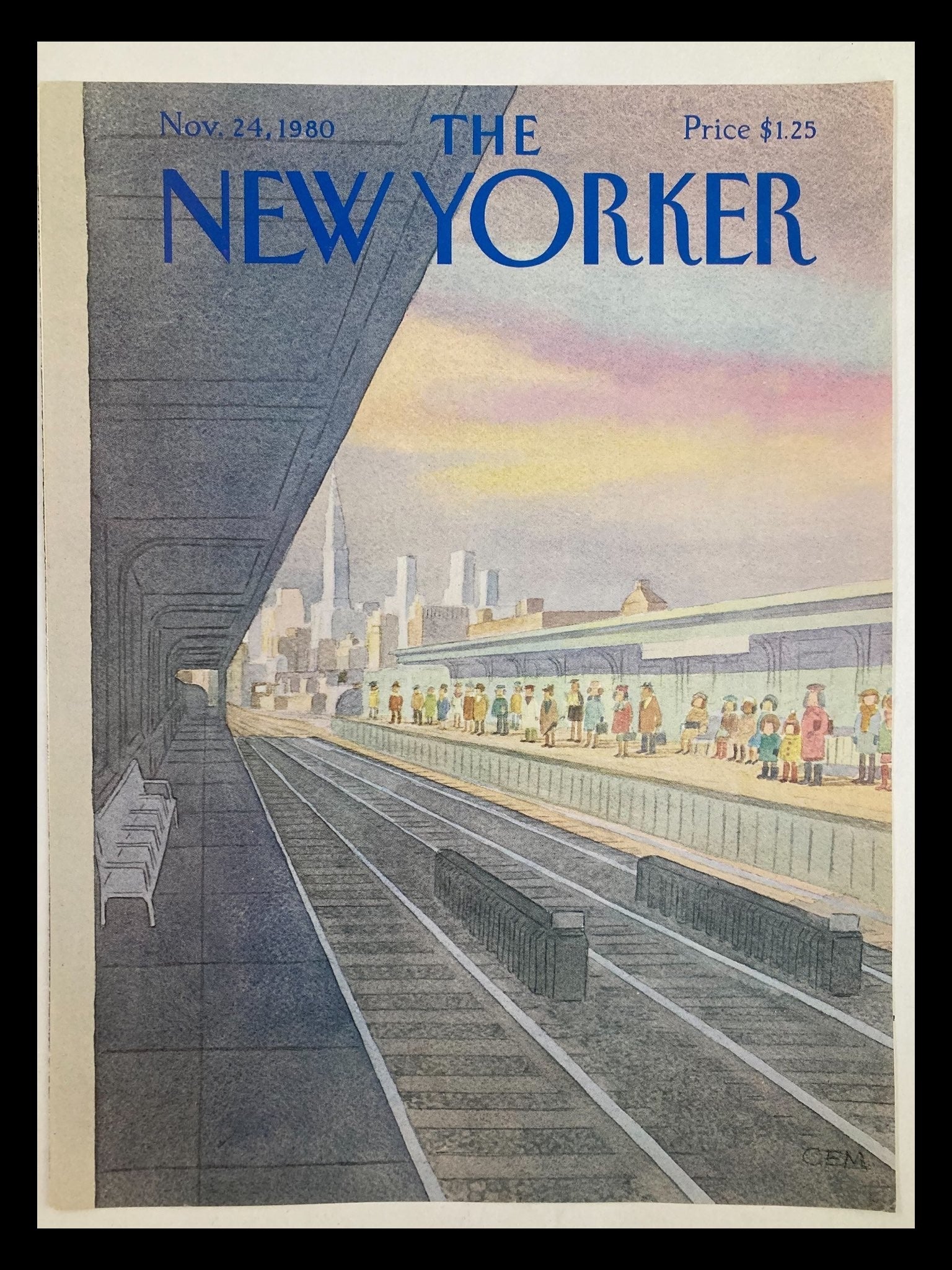 COVER ONLY The New Yorker November 24 1980 Train Station by Charles E. Martin