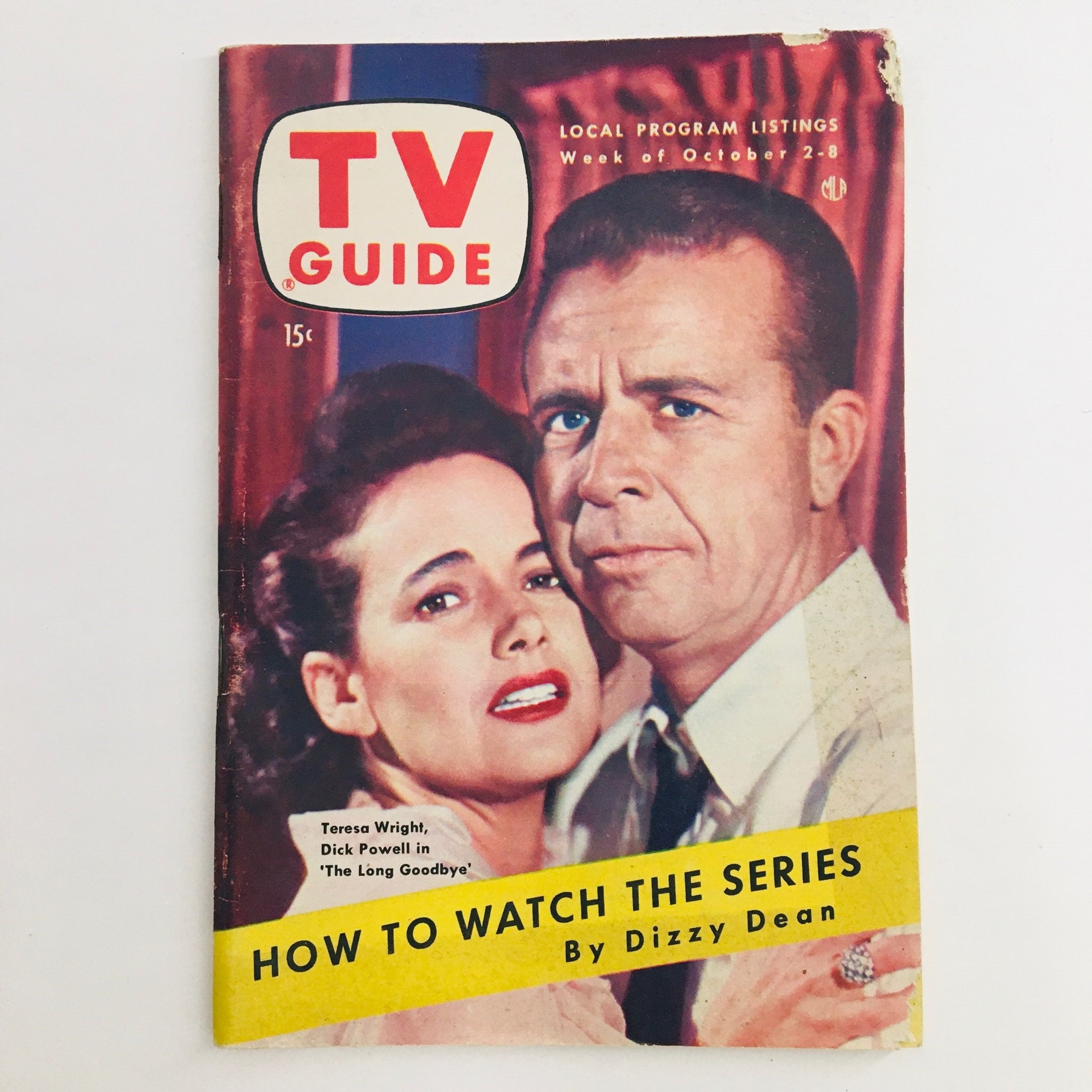 TV Guide Magazine October 2 1954 Vol 2 #40 Teresa Wright & Dick Powell Feature