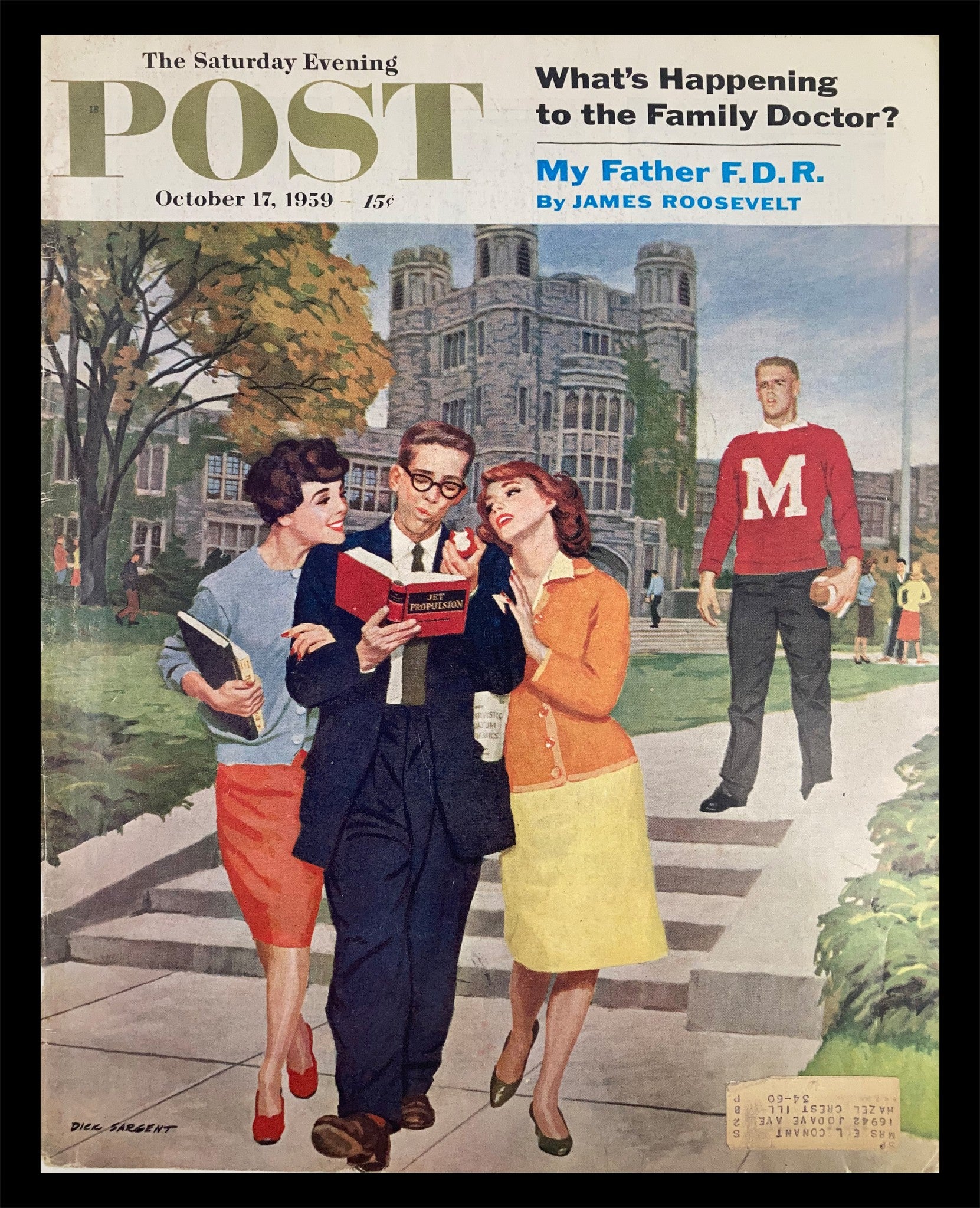 COVER ONLY The Saturday Evening Post October 17 1959 Franklin D. Roosevelt