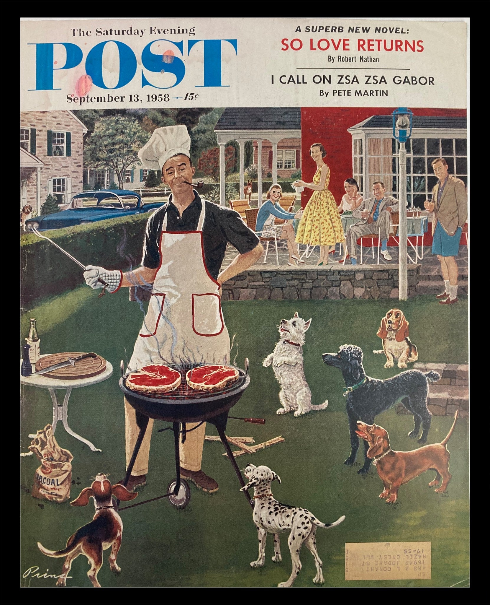 COVER ONLY The Saturday Evening Post September 13 1958 I Call On Zsa Zsa Gabor