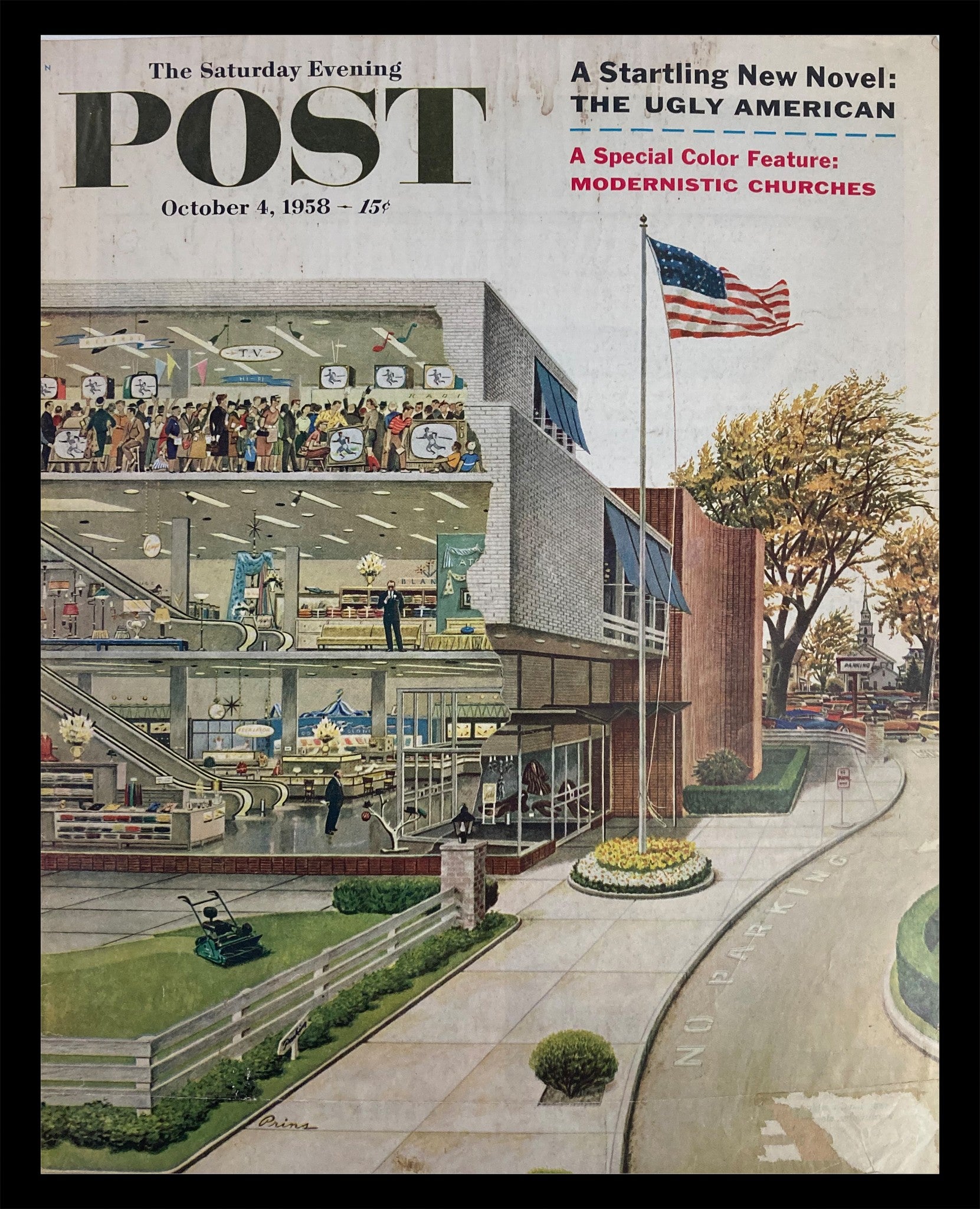 COVER ONLY The Saturday Evening Post October 4 1958 Modernistic Churches