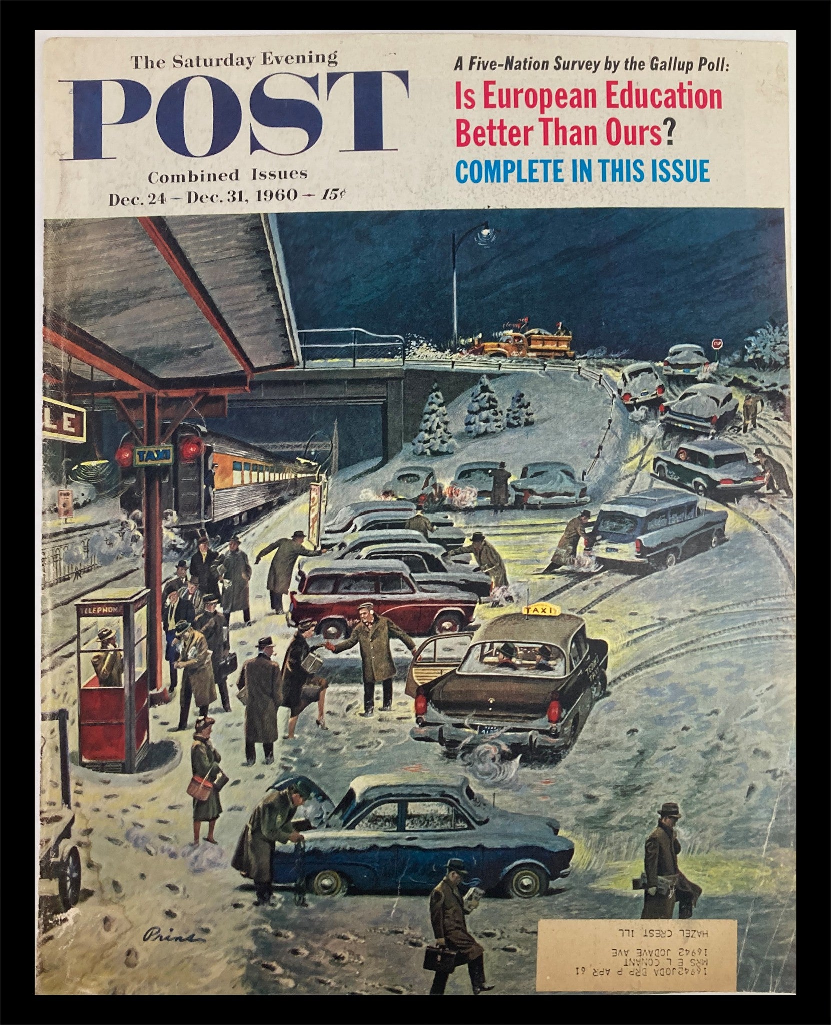 COVER ONLY The Saturday Evening Post December 24 1960 European Education