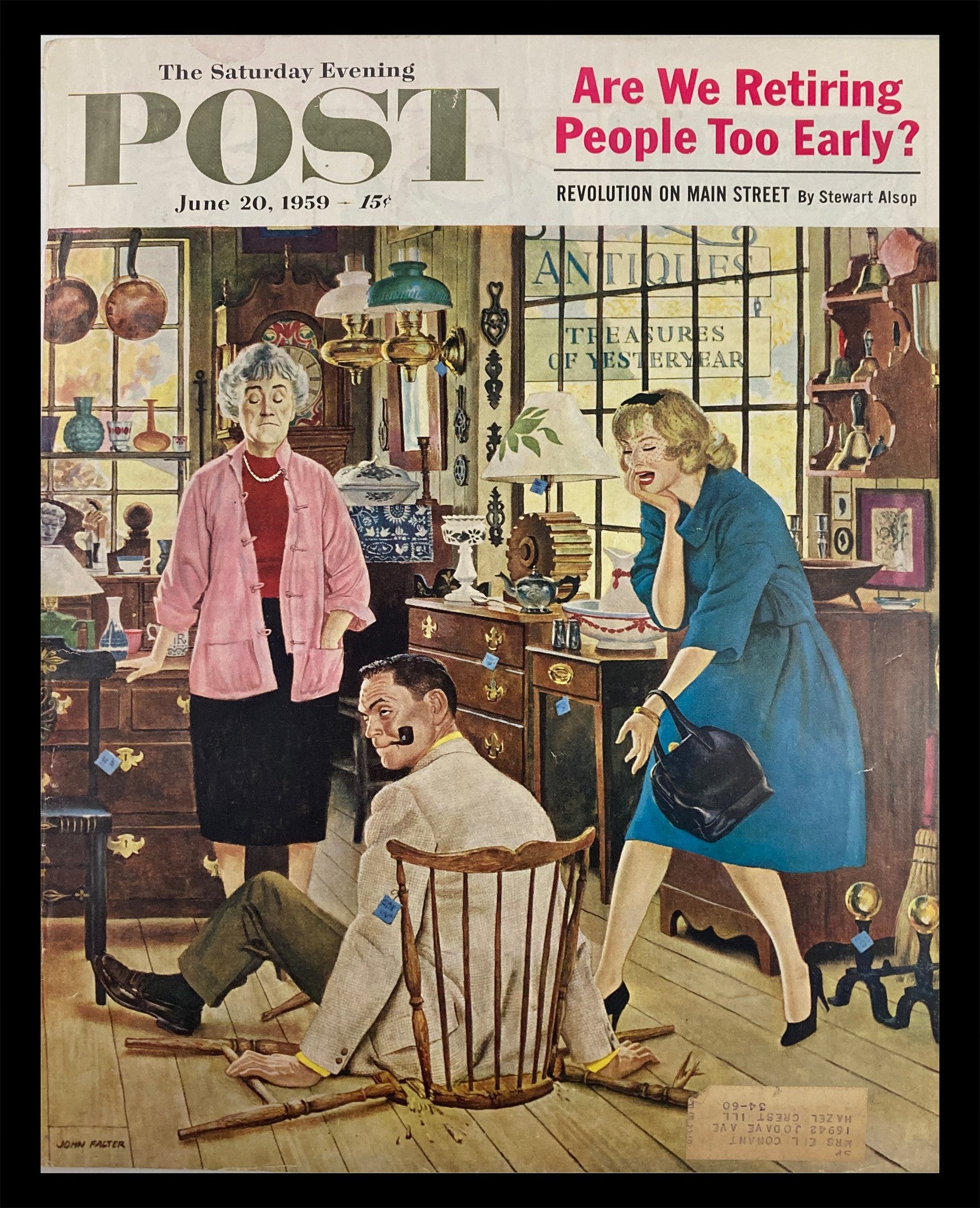 COVER ONLY The Saturday Evening Post June 20 1959 Revolution on Main Street