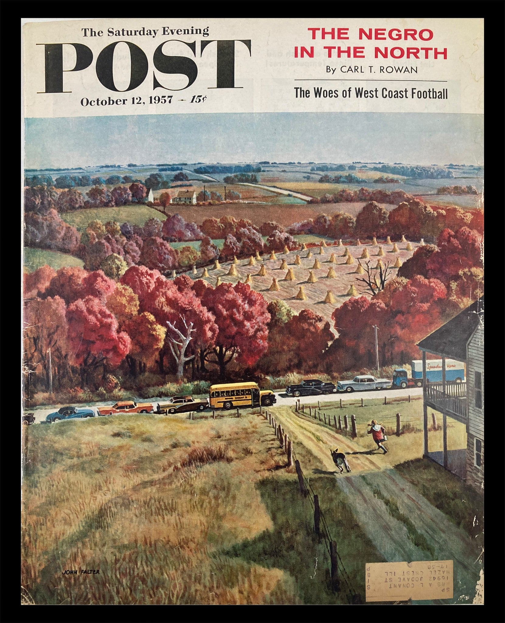 COVER ONLY The Saturday Evening Post October 12 1957 The Negro in North