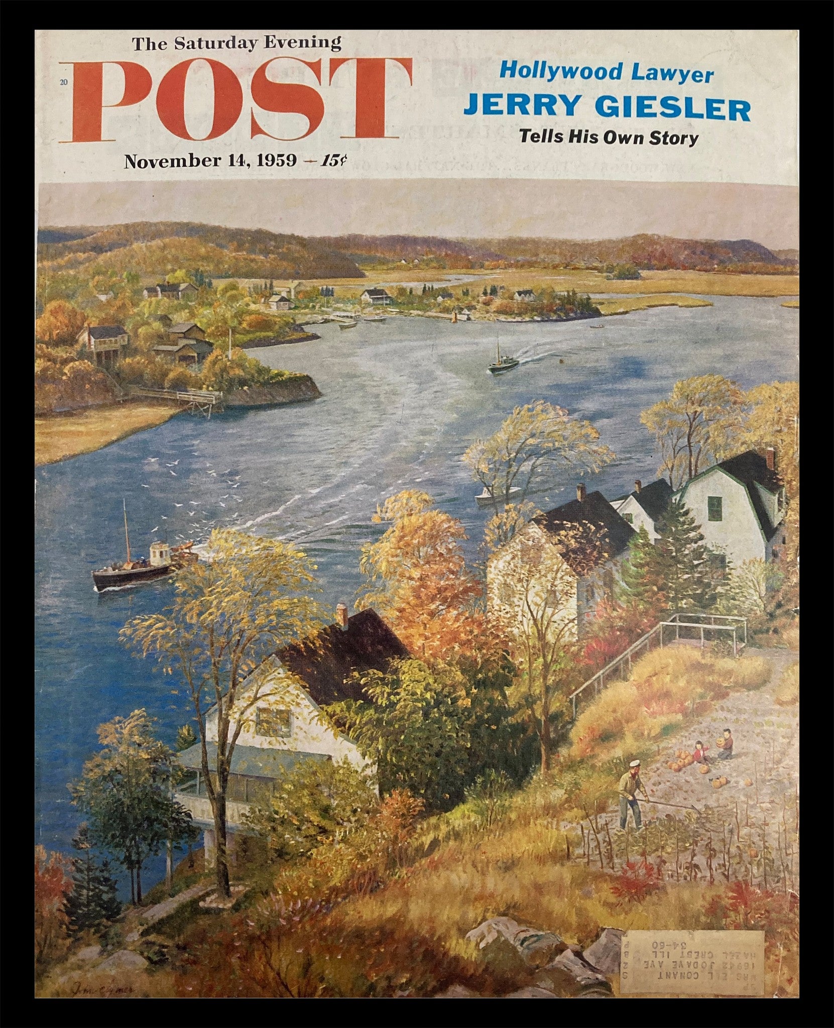 COVER ONLY The Saturday Evening Post November 14 1959 Lawyer Jerry Geisler