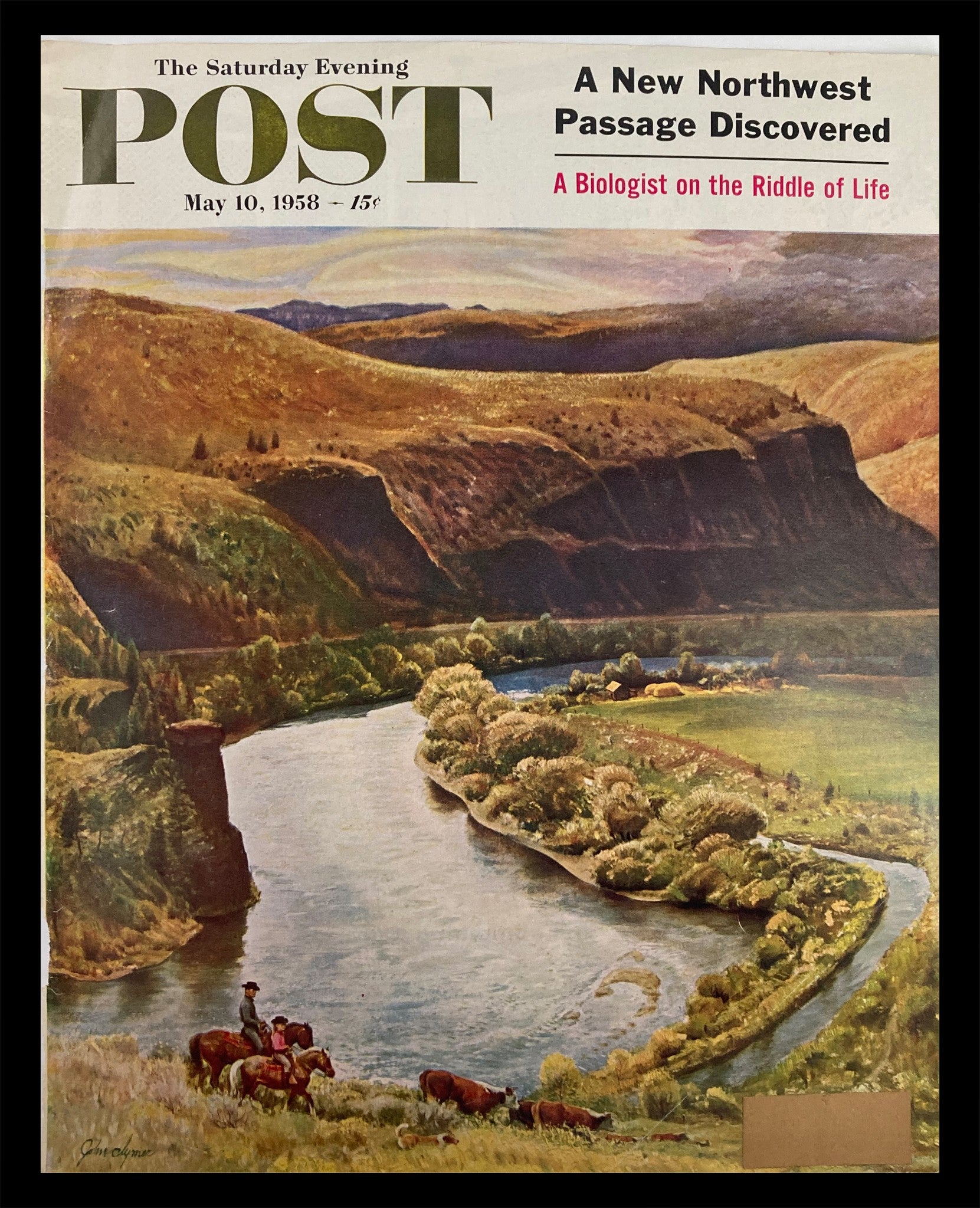 COVER ONLY The Saturday Evening Post May 10 1958 Northwest Package Dicovered