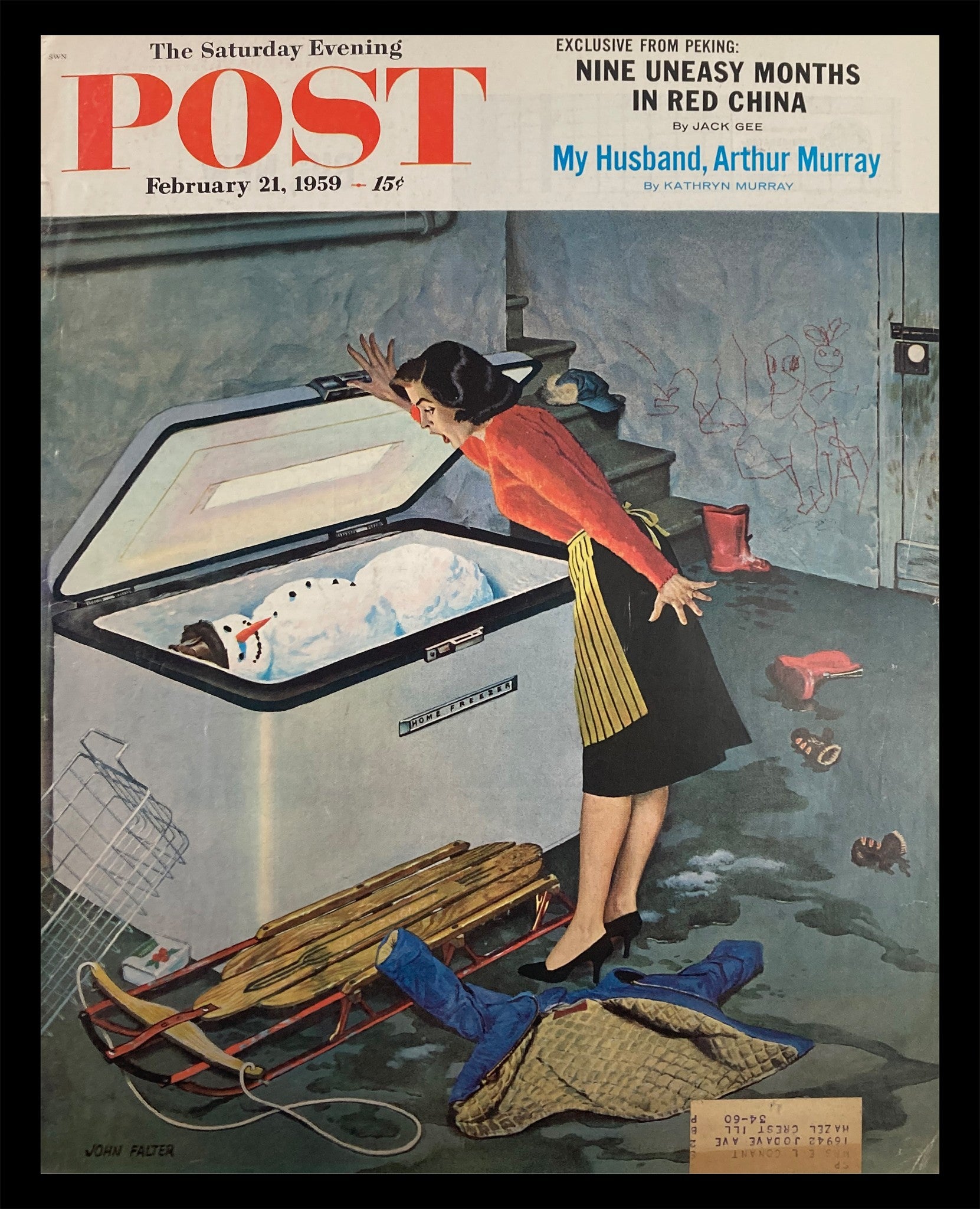 COVER ONLY The Saturday Evening Post February 21 1959 My Husband, Arthur Murray