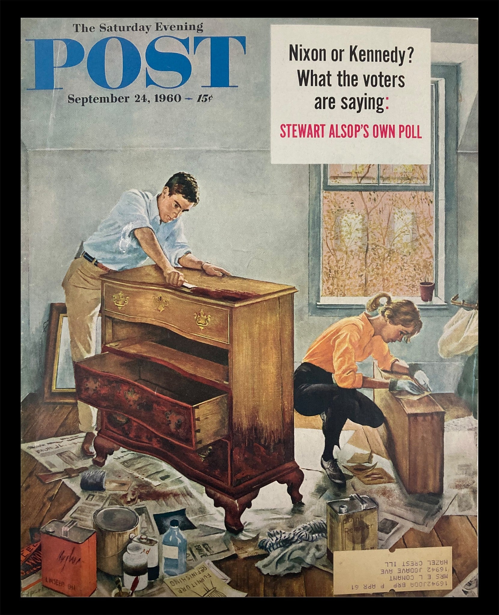 COVER ONLY The Saturday Evening Post September 24 1960 Stewart Alsop's Own Pool