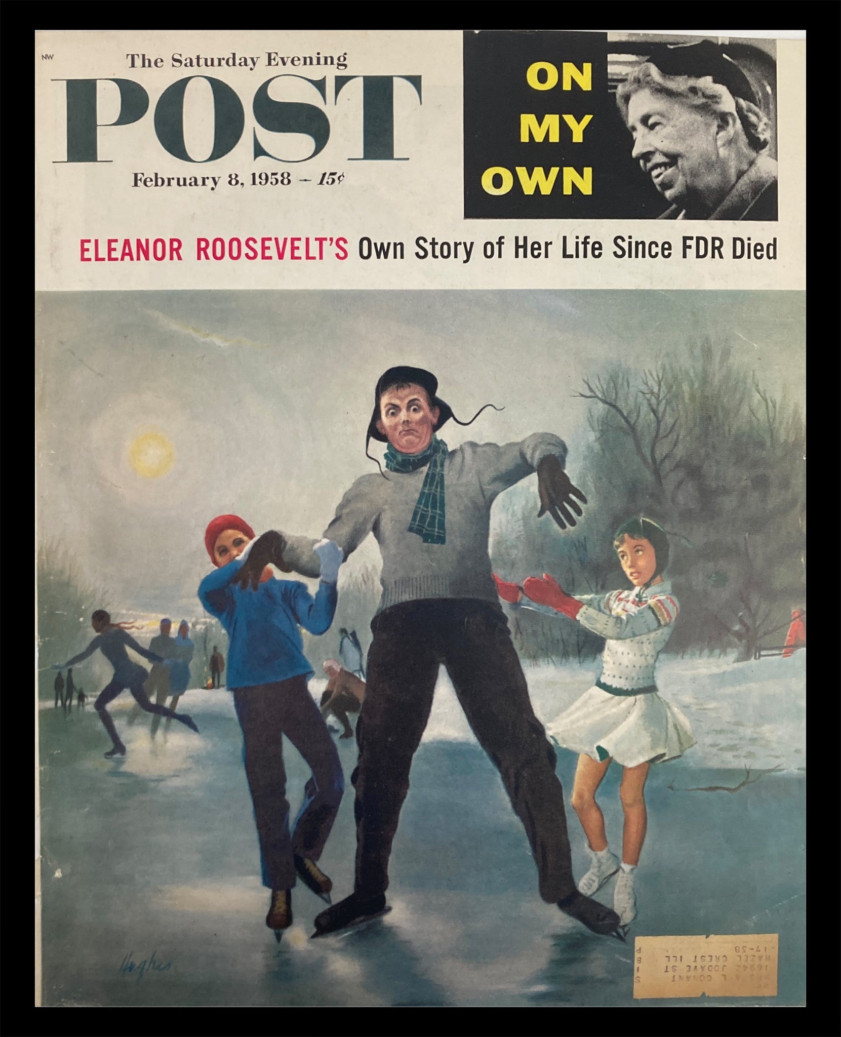 COVER ONLY The Saturday Evening Post February 8 1958 Eleanor Roosevelt's Story