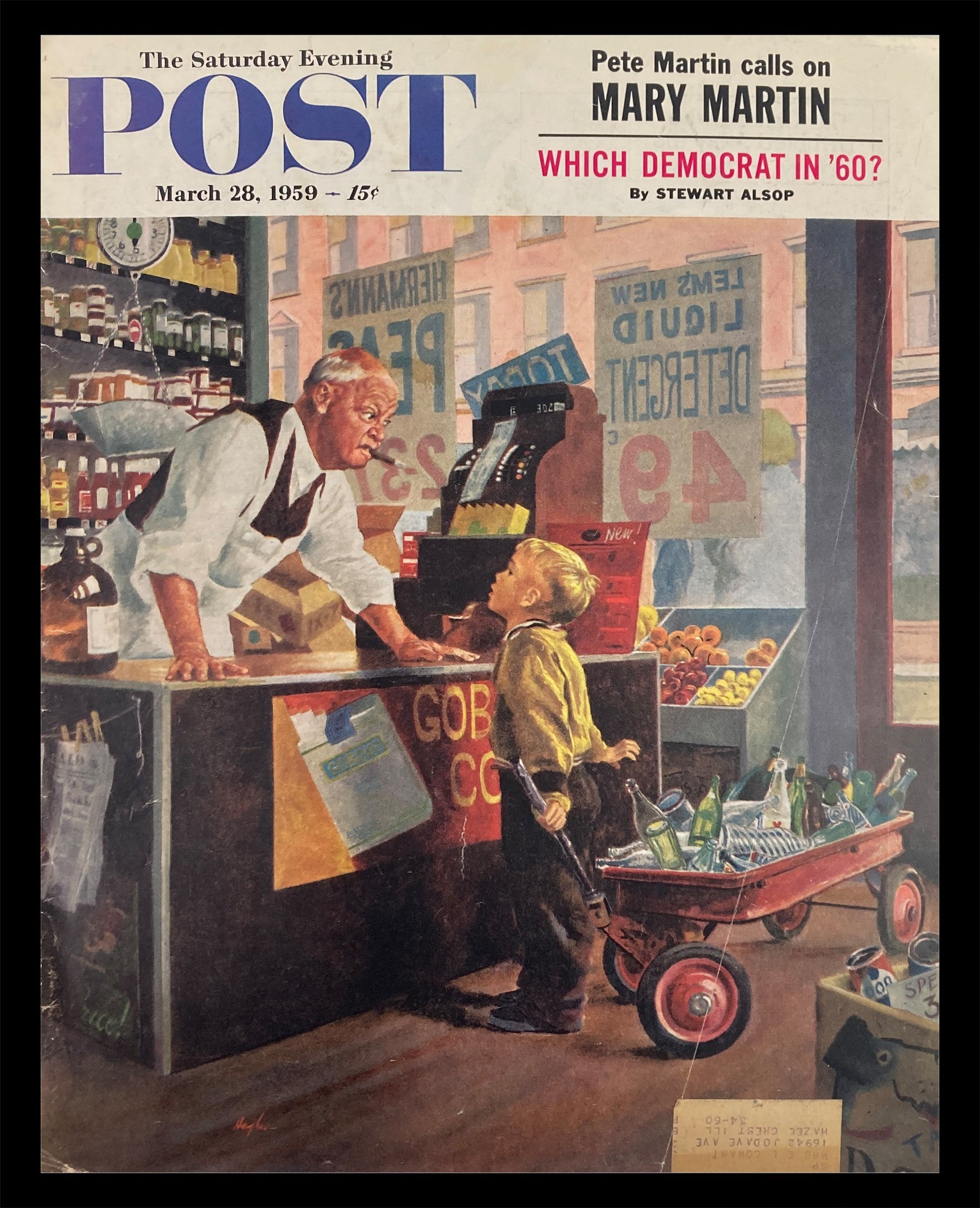 COVER ONLY The Saturday Evening Post March 28 1959 Pete Martin and Mary Martin