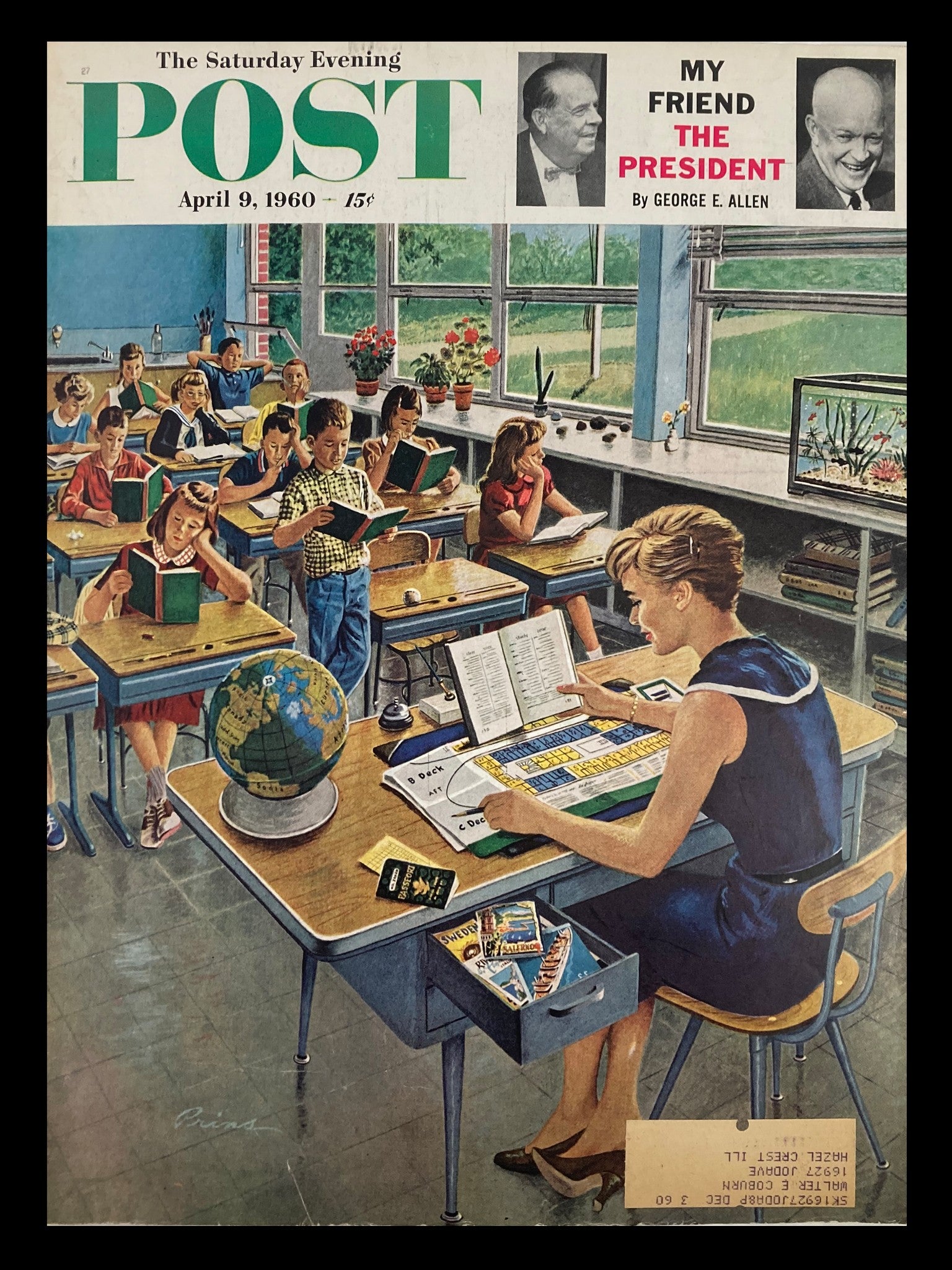 COVER ONLY The Saturday Evening Post April 9 1960 My Friend The President