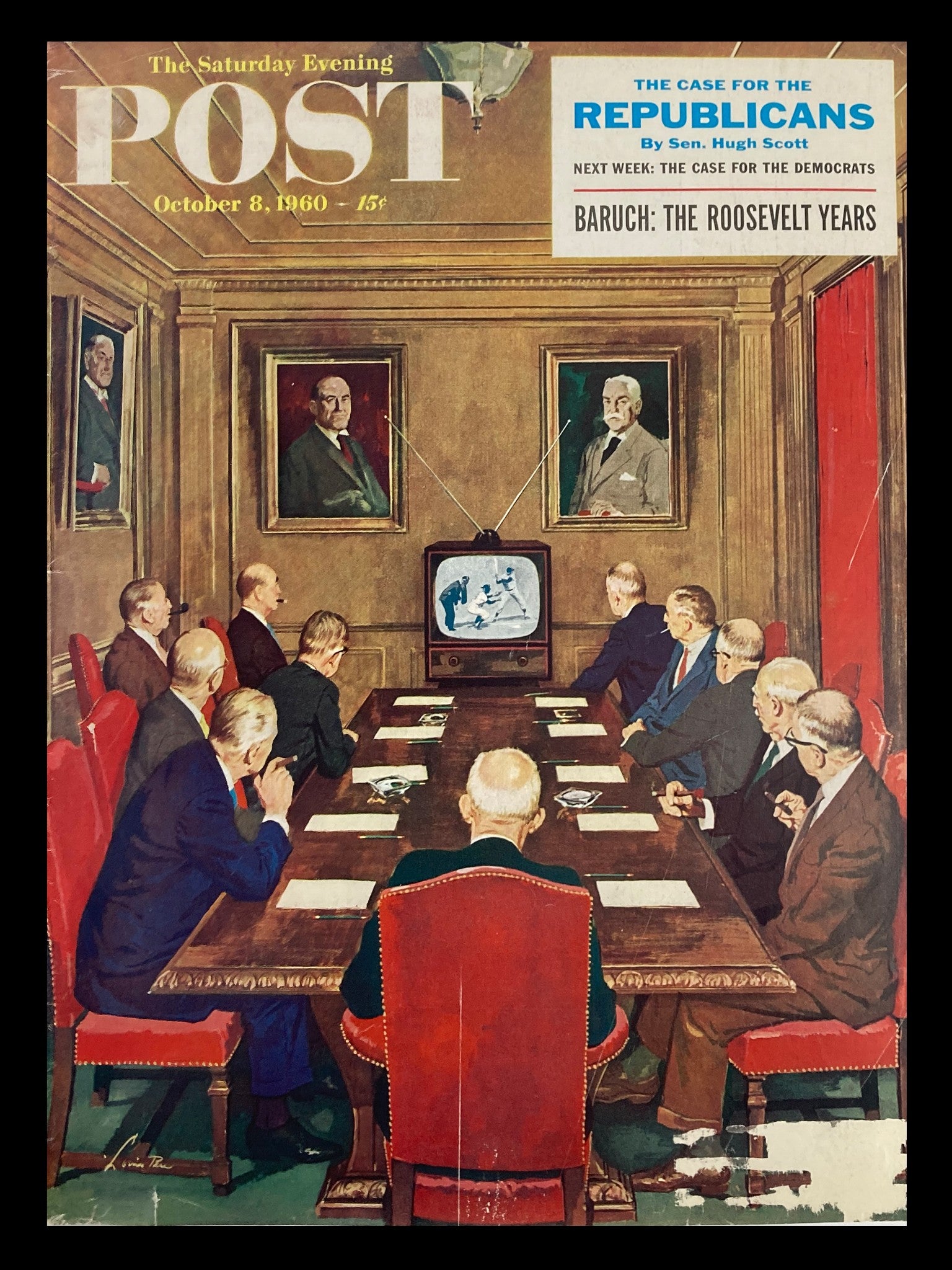 COVER ONLY The Saturday Evening Post October 8 1960 Baruch The Roosevelt Years