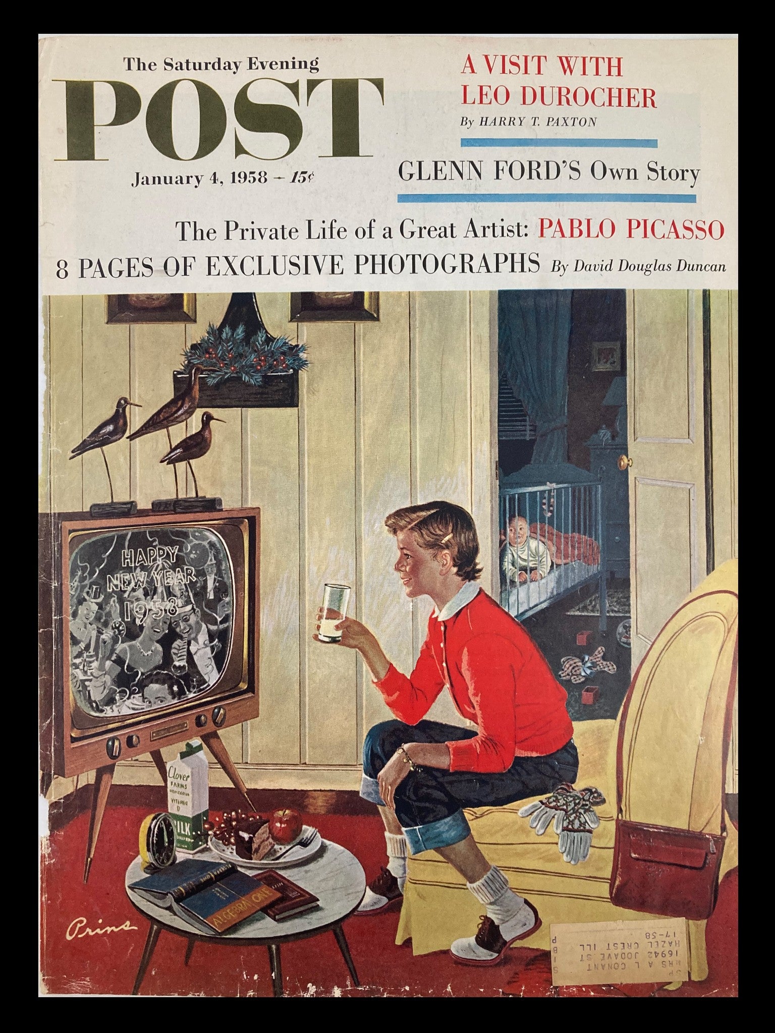 COVER ONLY The Saturday Evening Post January 4 1958 Glenn Ford's Own Story