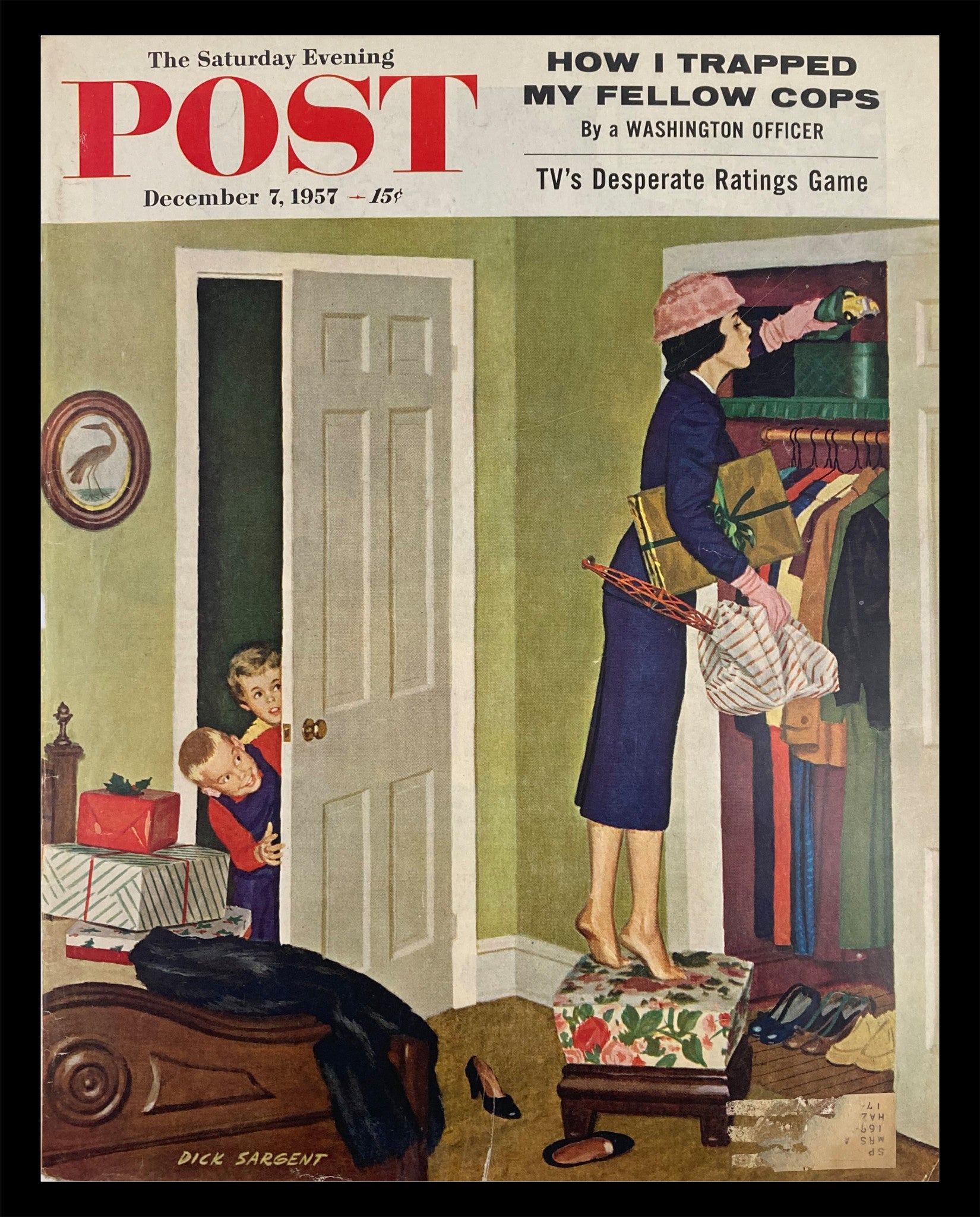 COVER ONLY The Saturday Evening Post December 7 1957 I Trapped My Fellow Cops