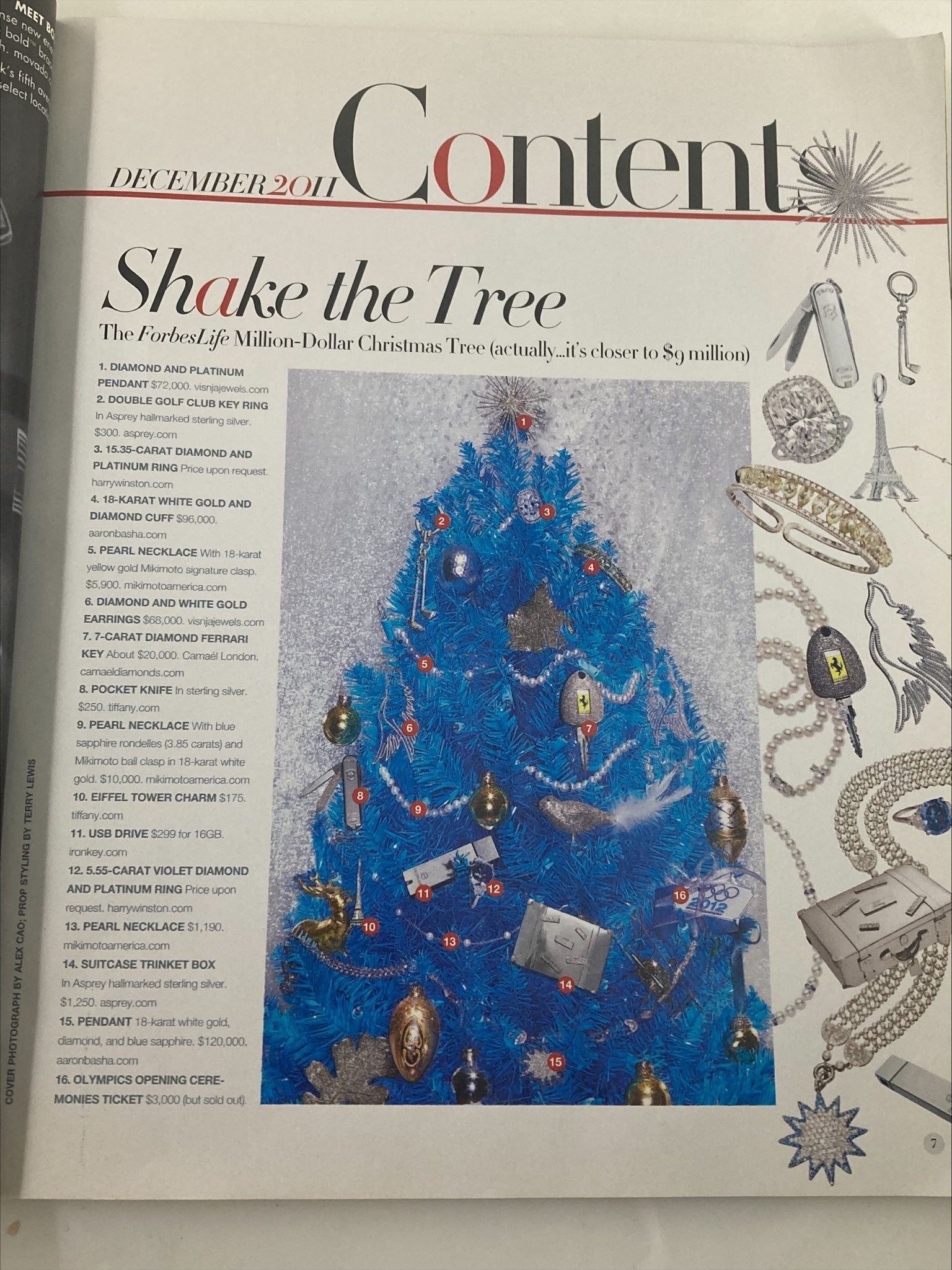 Forbes Life Magazine December 2011 The Million Dollar Christmas Tree No Label