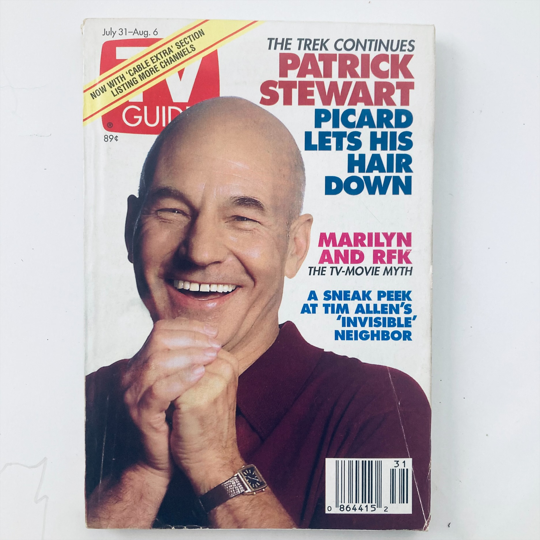 TV Guide Magazine July 31 1993 Patrick Stewart Chicago Metro Ed. No Label