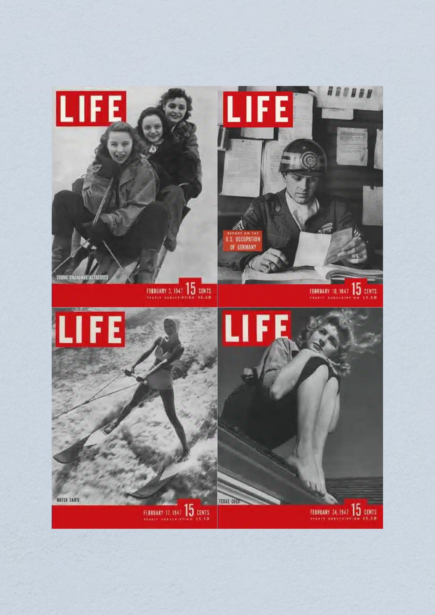 Life Magazine Lot of 4 Full Month of February 1947 3, 10, 17, 24