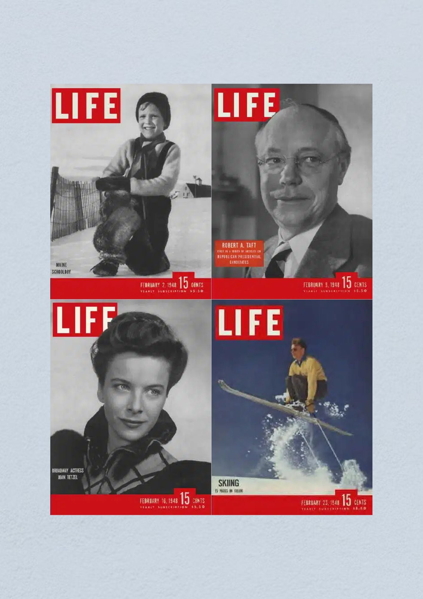 Life Magazine Lot of 4 Full Month of February 1948 2, 9, 16, 23