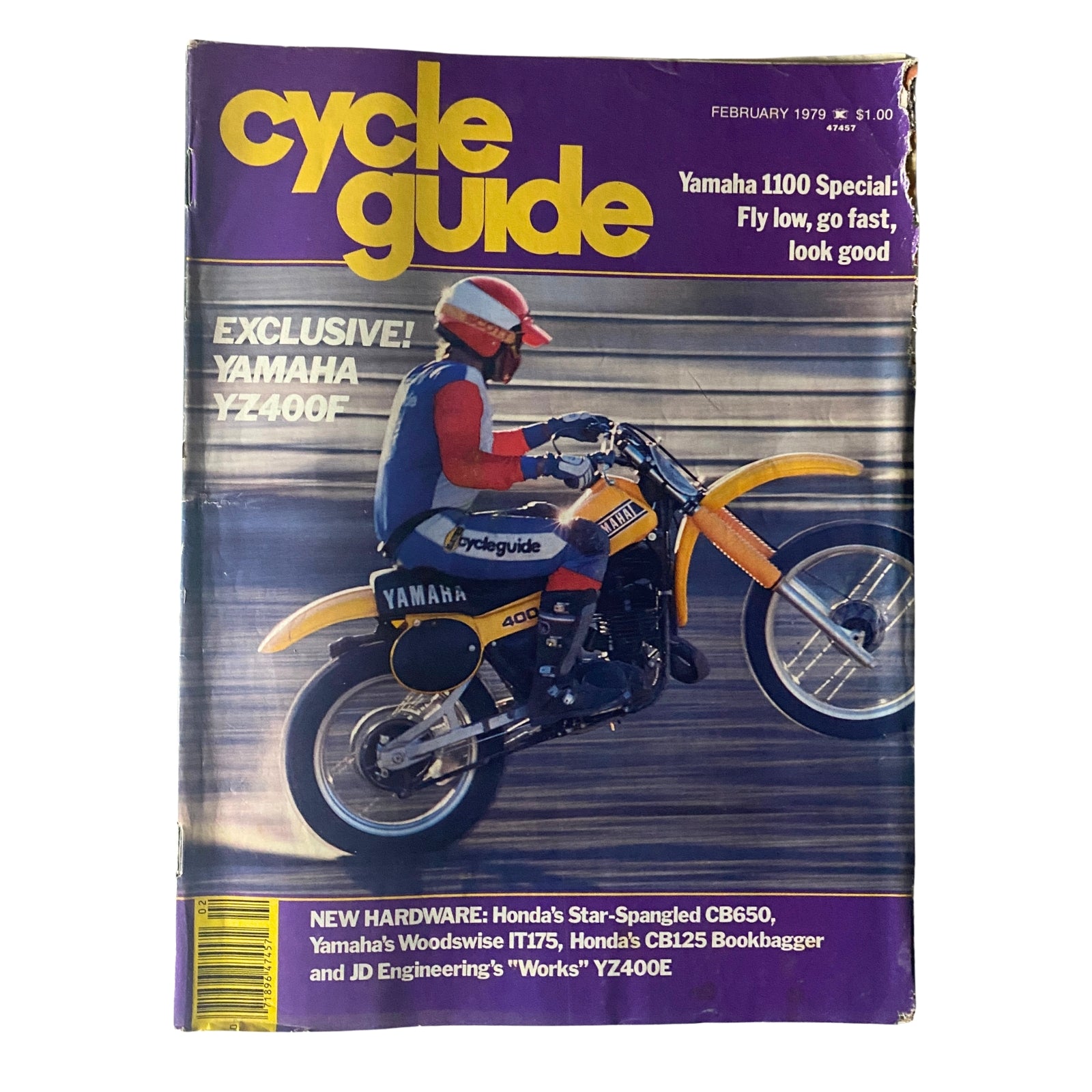 Cycle Guide Magazine February 1979 Yamaha YZ400F Cover No Label GD Interior