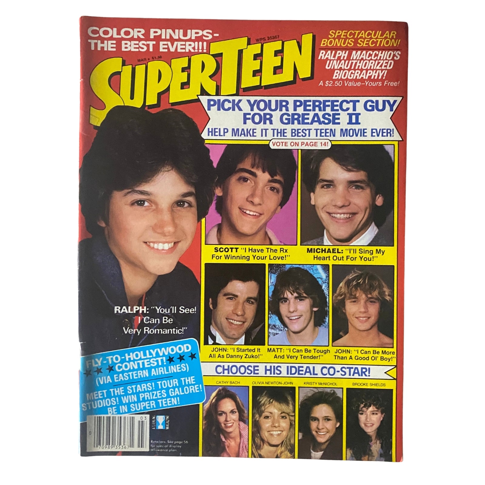 SuperTeen Magazine March 1982 Ralph Macchio, Scott Baio, John Travolta No Label
