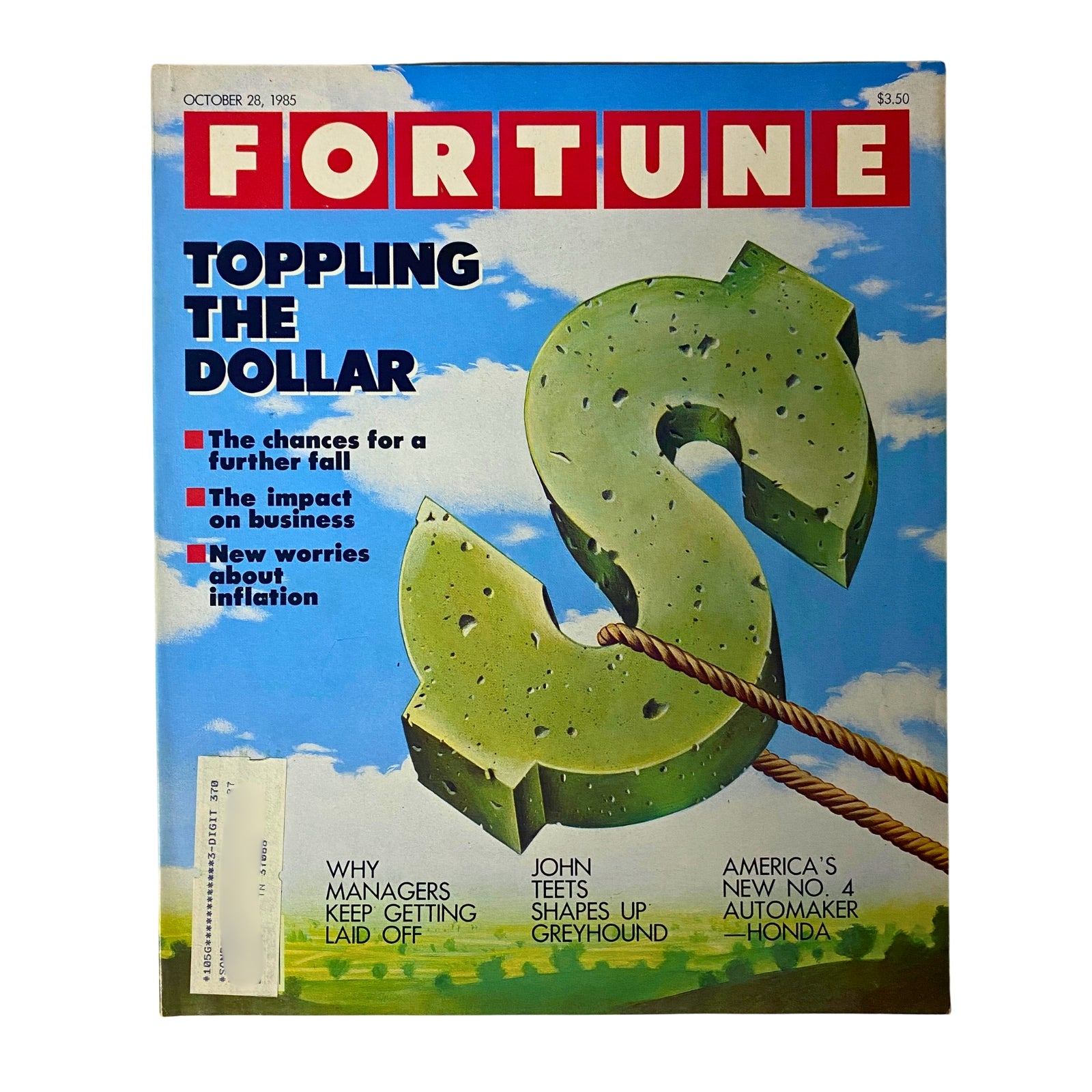 Fortune Magazine October 28, 1985 Toppling The Dollar VG