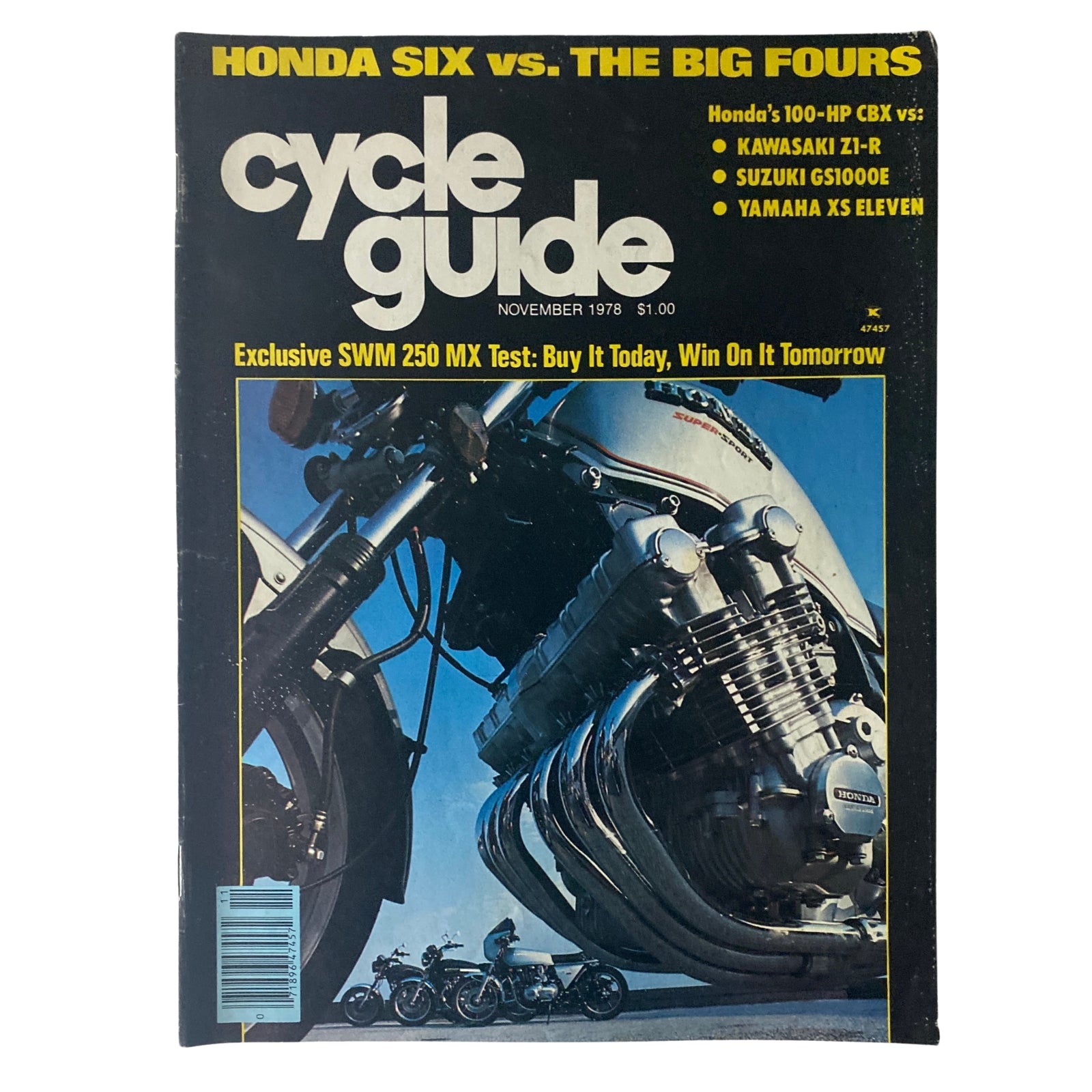 Cycle Guide Magazine November 1978 Honda Six vs The Big Fours No Label