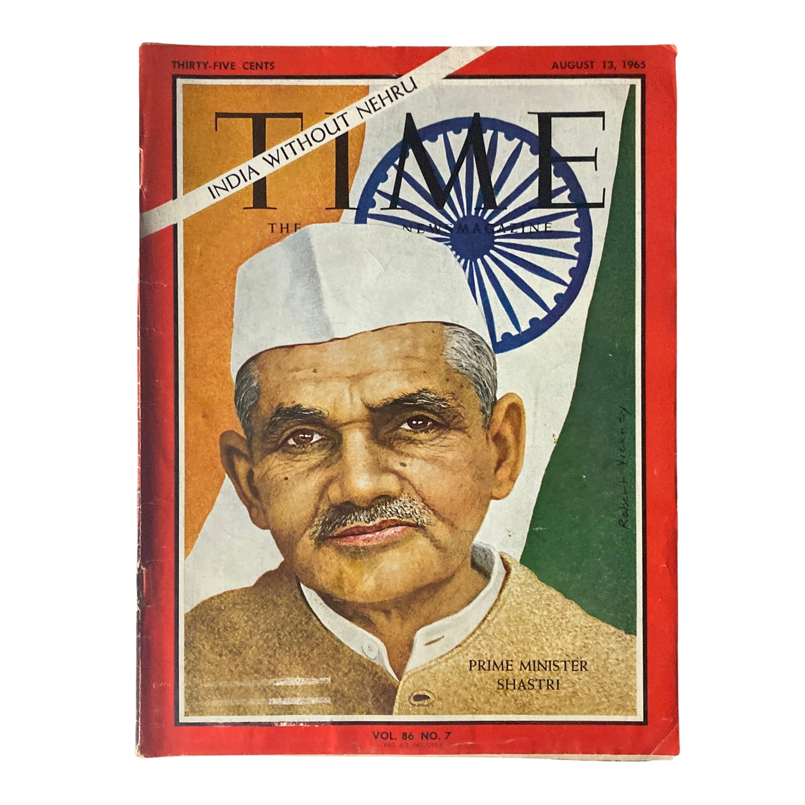 Time Magazine August 13, 1965 Vol 86 No. 7 Prime Minister Shastri