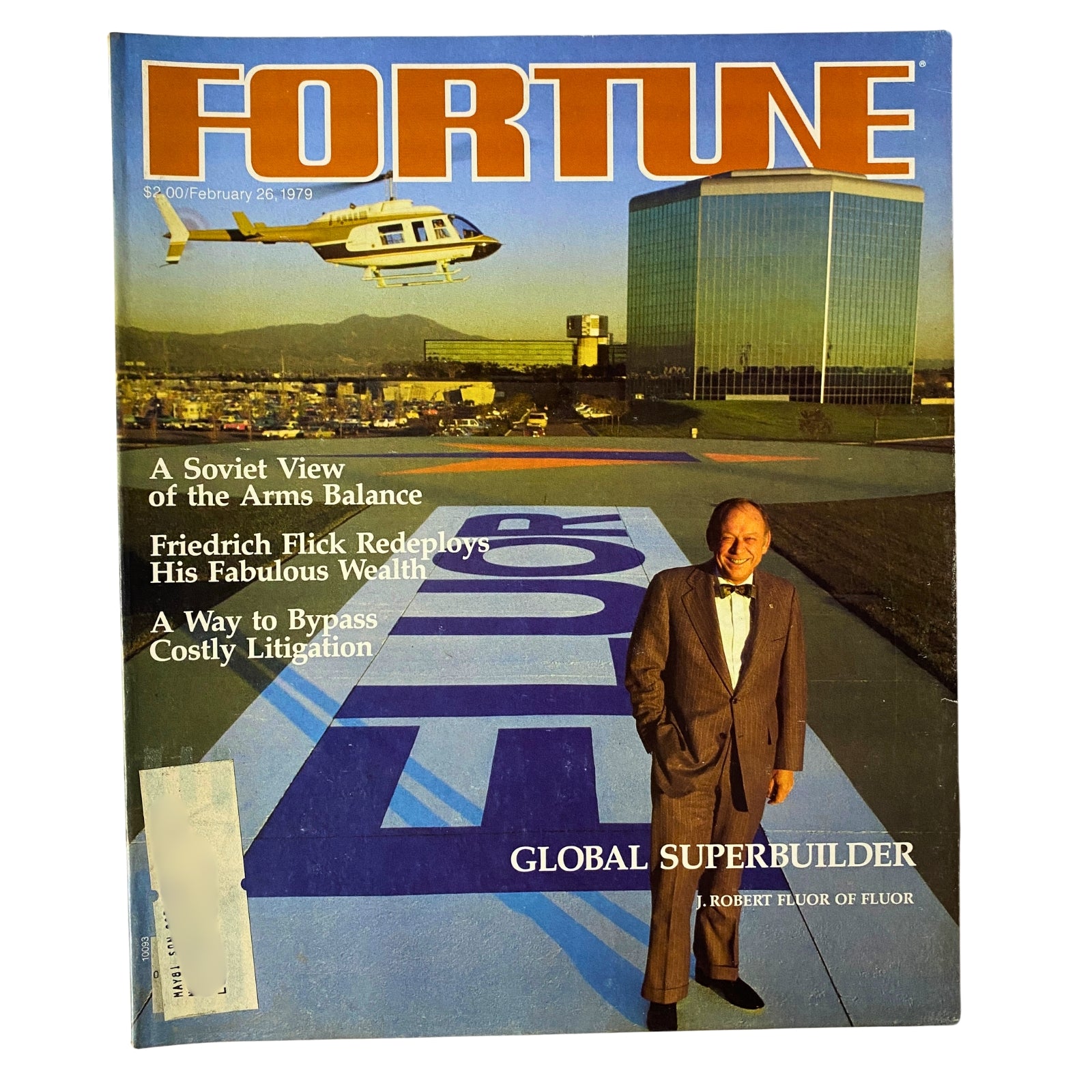 Fortune Magazine February 26, 1979 featuring J. Robert Fluor of Fluor on the cover, showcasing his influence in the construction industry, along with notable articles on economic insights.
