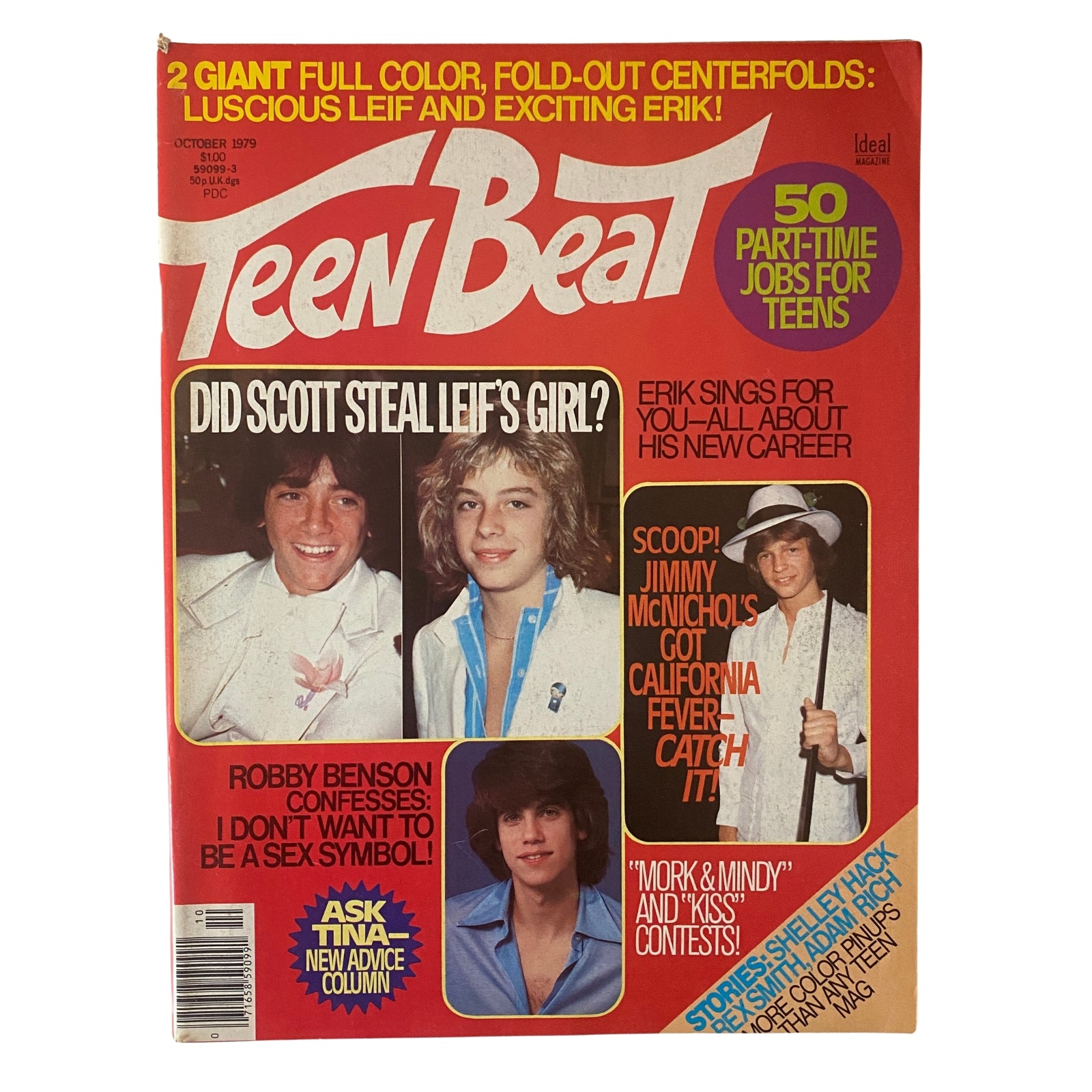 Teen Beat Magazine October 1979 Scott Baio & Leif Garrett w Poster No Label VG
