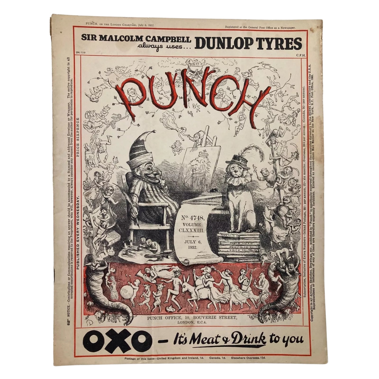 Lot of 2 Punch Magazines – August 10, 1932 & July 6, 1932 – Pre-WWII