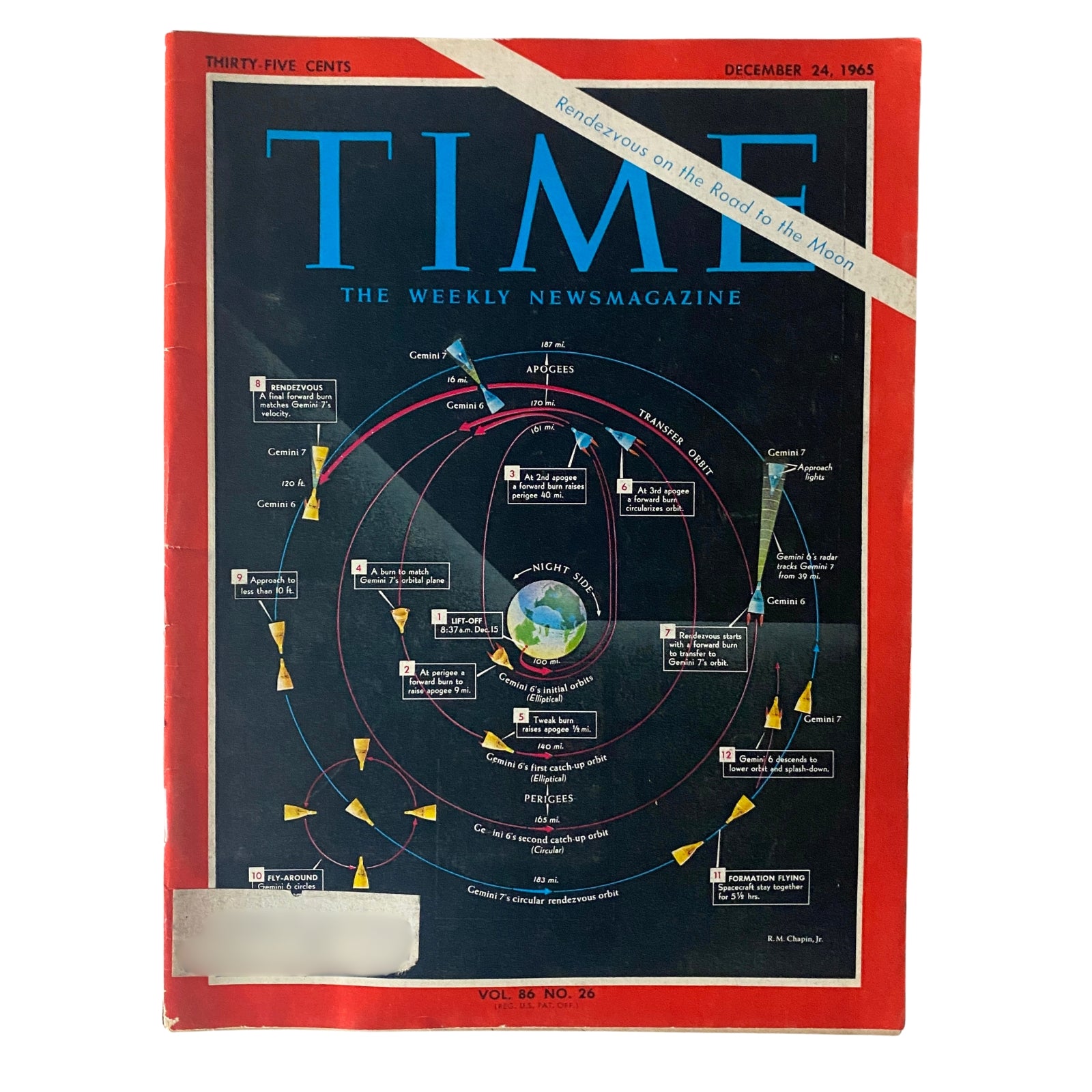 Time Magazine December 24, 1965 Vol 86 No. 26 Rendezvous on the Road to the Moon