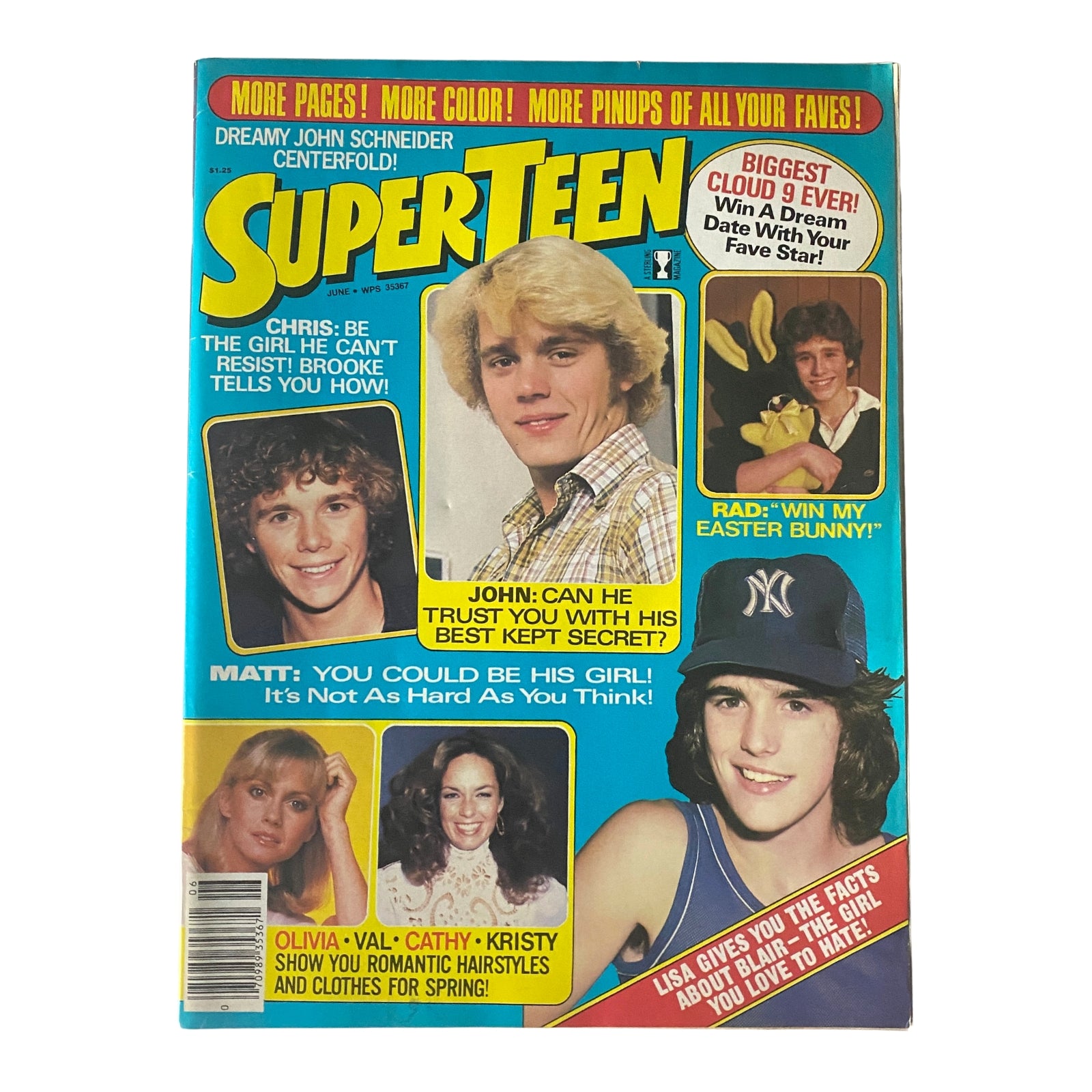 SuperTeen Magazine June 1981 John Schneider, Matt Lattanzi w Poster No Label