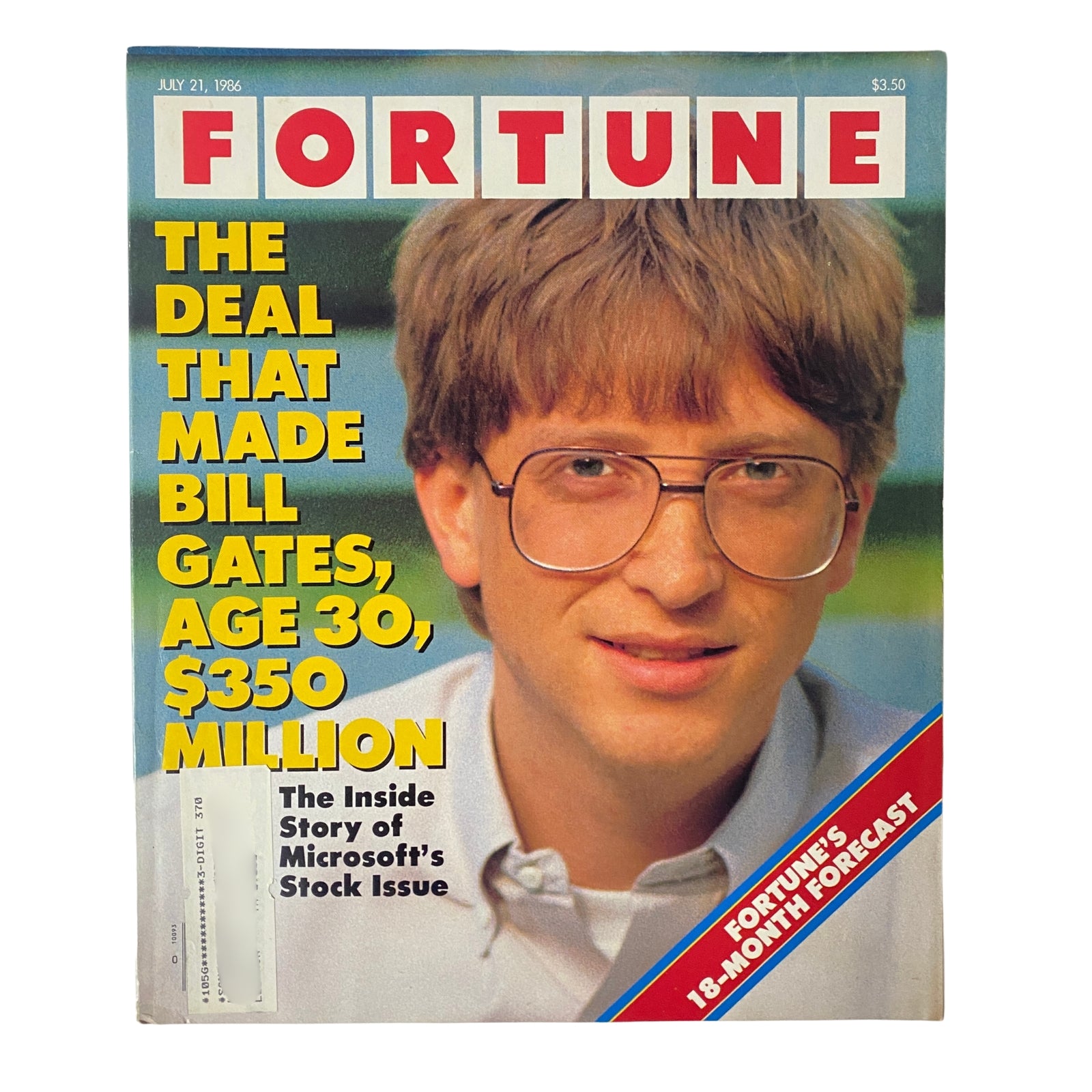 Fortune Magazine July 21, 1986 Bill Gates of Microsoft's Stock Issue VG