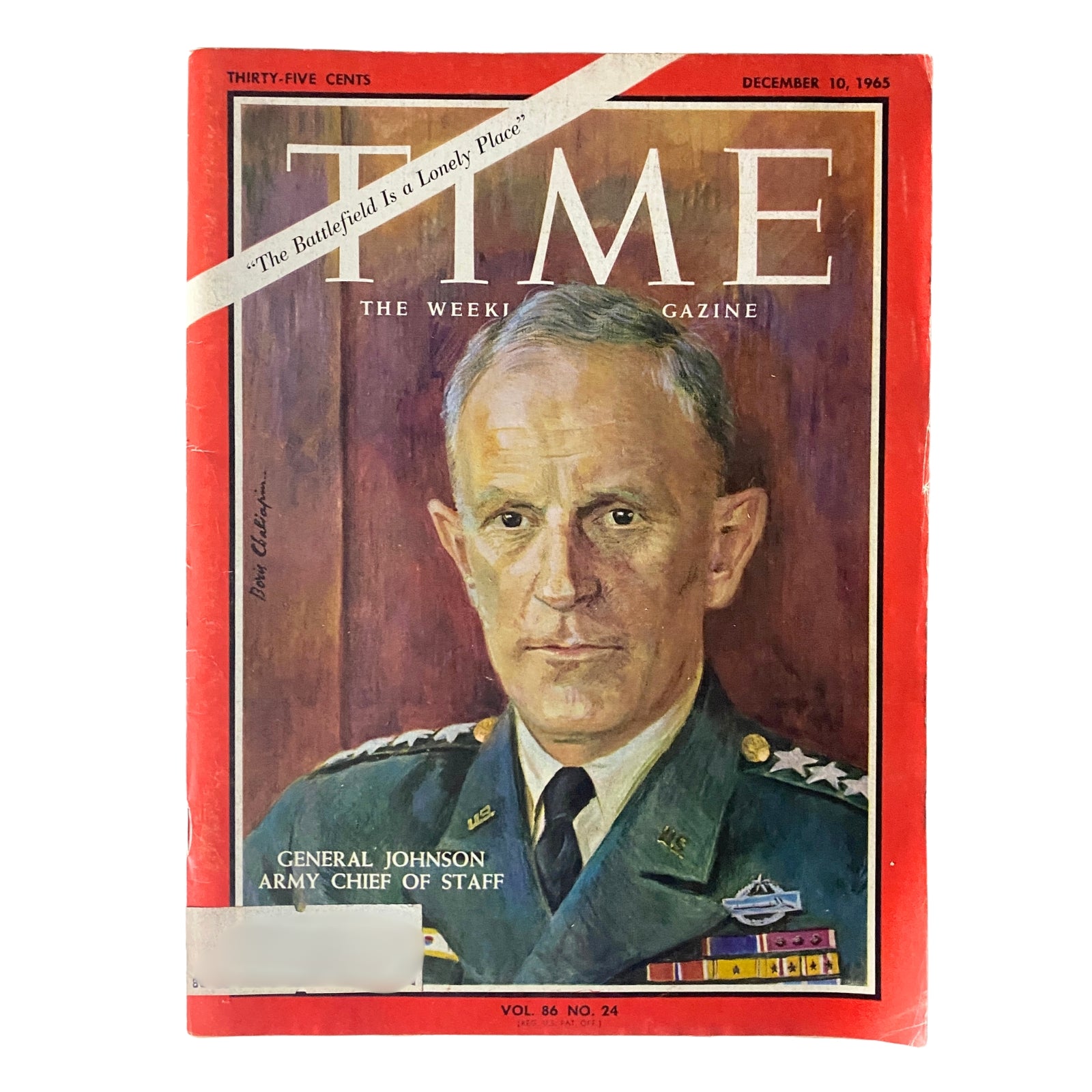 Time Magazine December 10, 1965 Vol 86 No. 24 Gen. Johnson Army Chief of Staff
