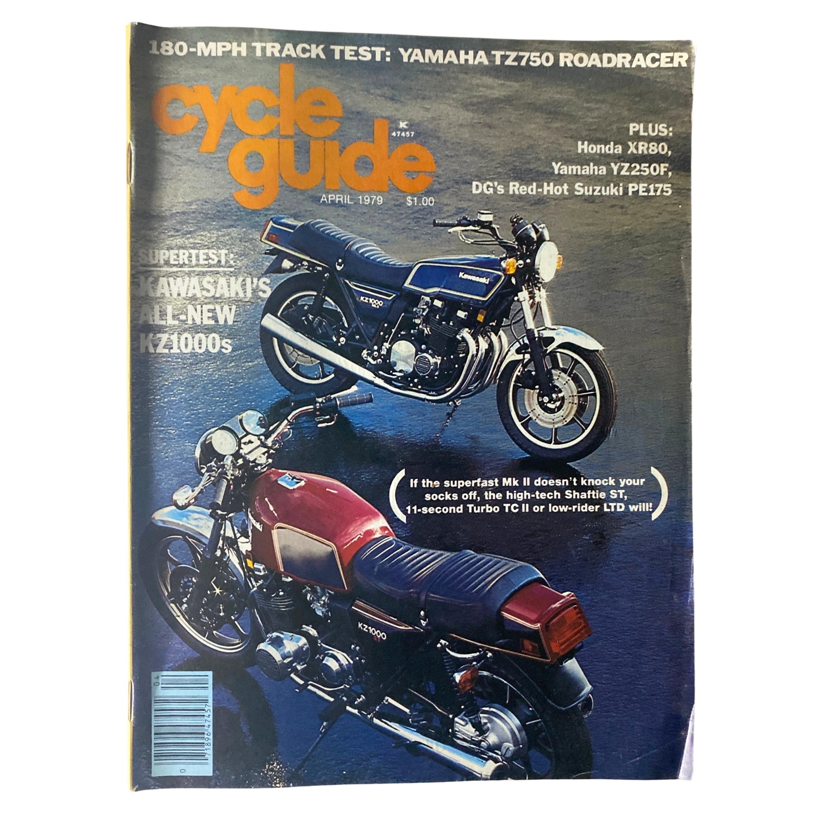 Cycle Guide Magazine April 1979 Supertest Kawasaki All-New KZ1000s No Label