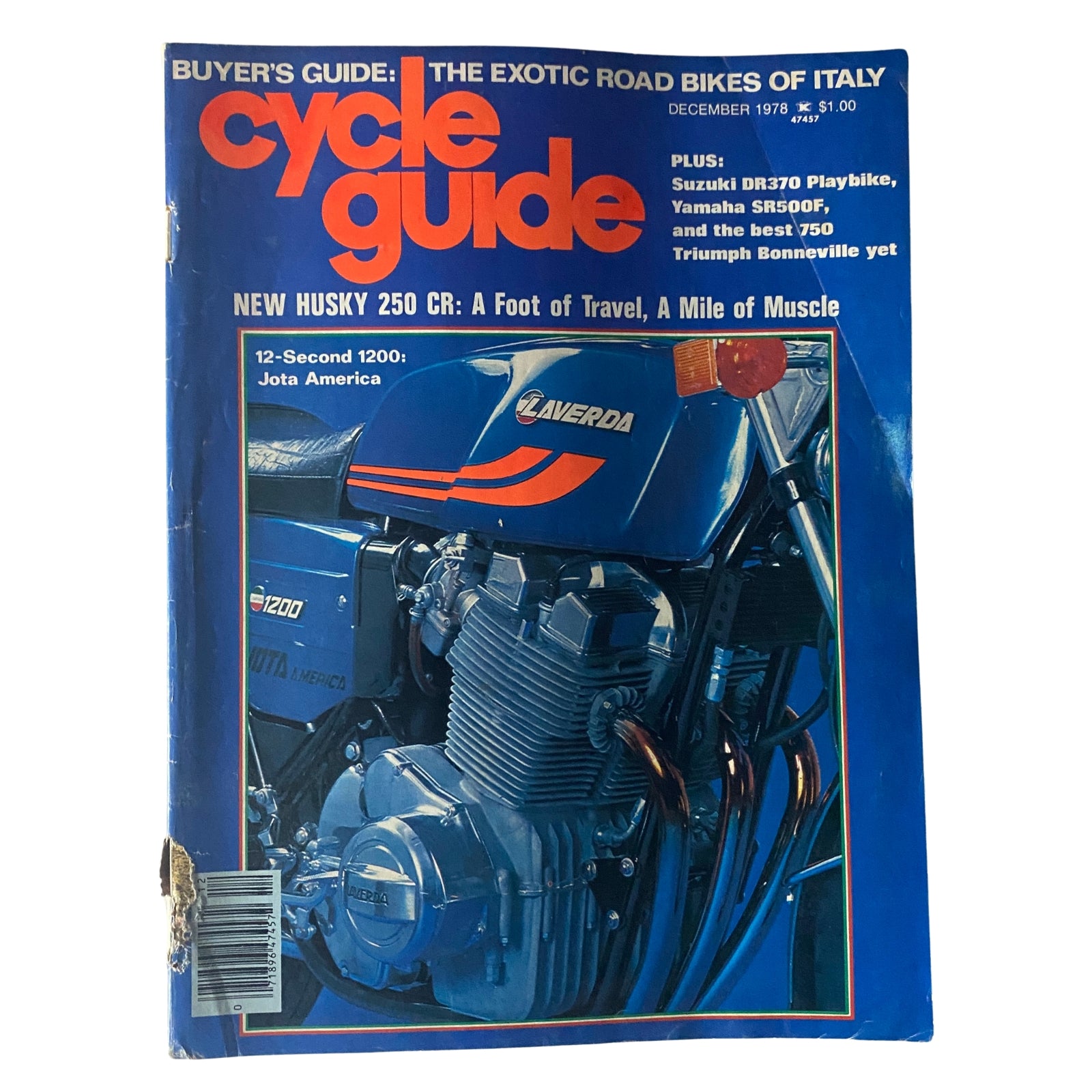 Cycle Guide Magazine December 1978 12-Sec 1200 Jota America No Label GD Interior