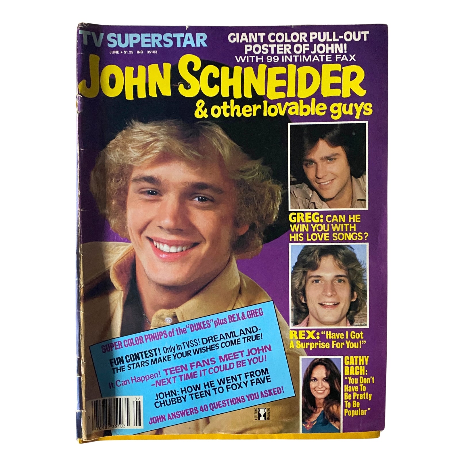 TV Superstar Magazine June 1980 John Schneider, Cathy Bach No Label