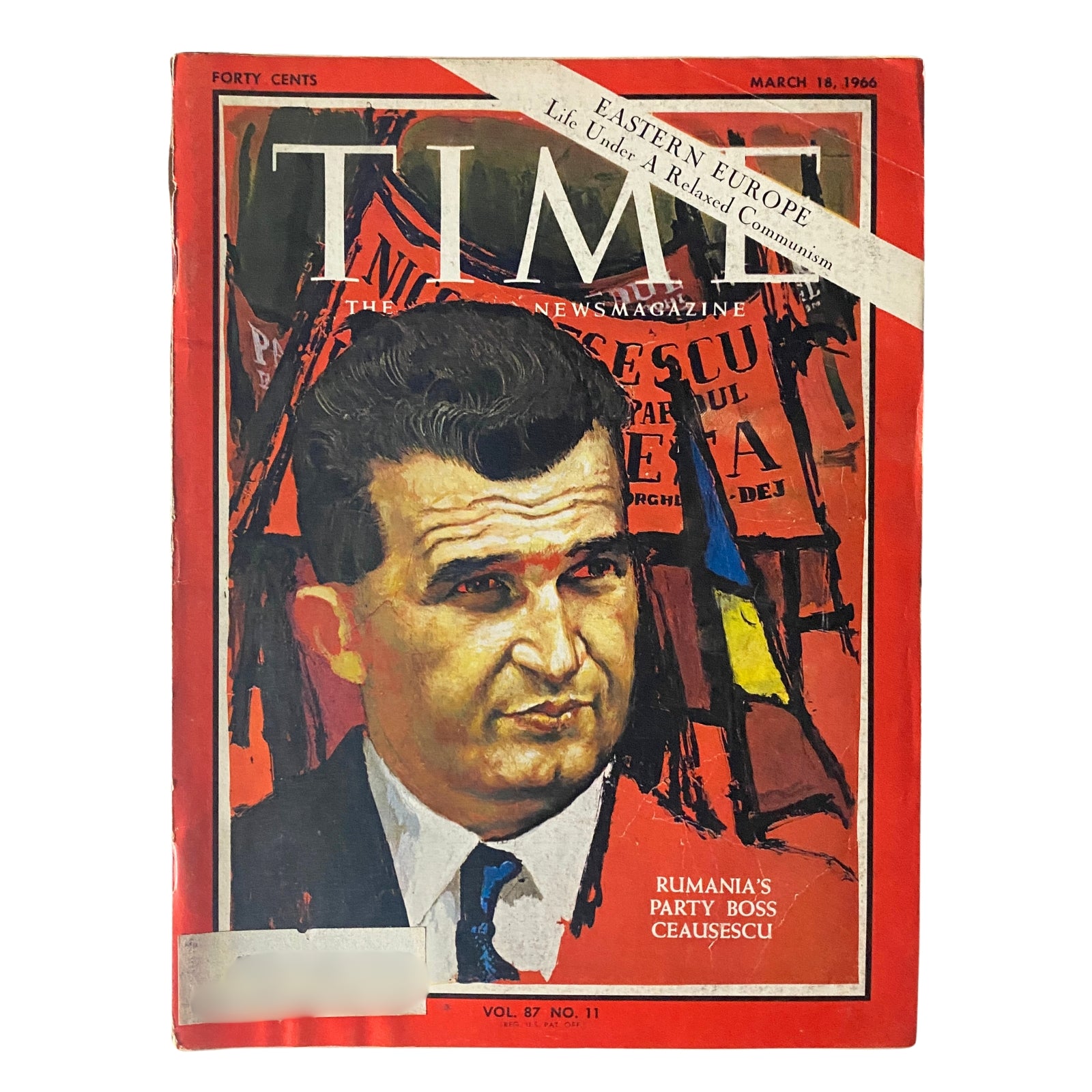 Time Magazine March 18, 1966 Vol 87 No. 11 Rumania's Party Boss Ceausescu