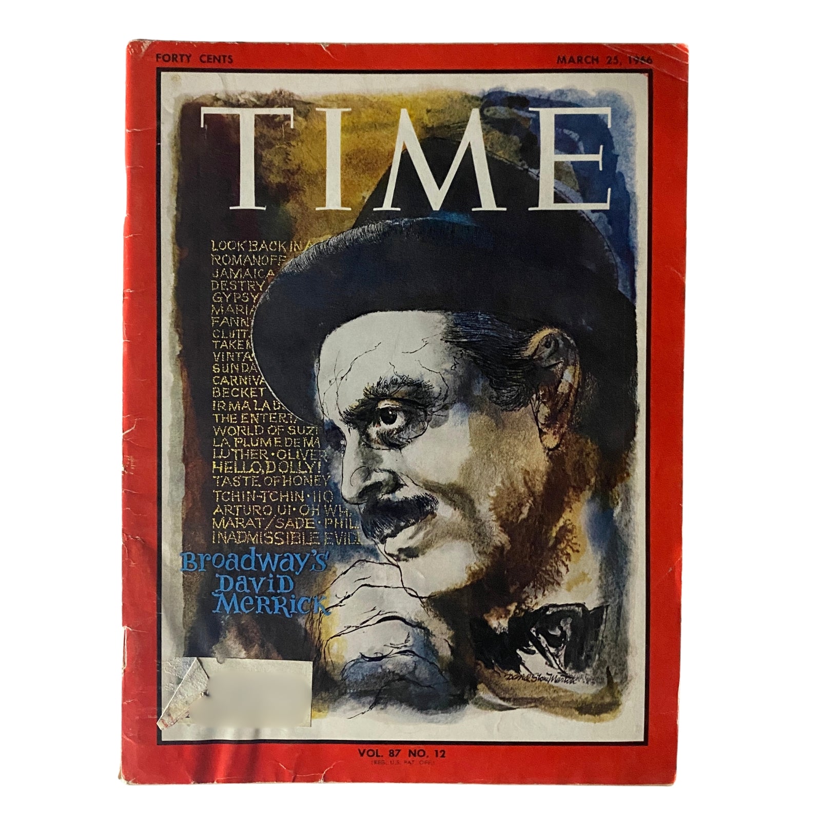 Time Magazine March 25, 1966 Vol 87 No. 12 Broadway's David Merrick