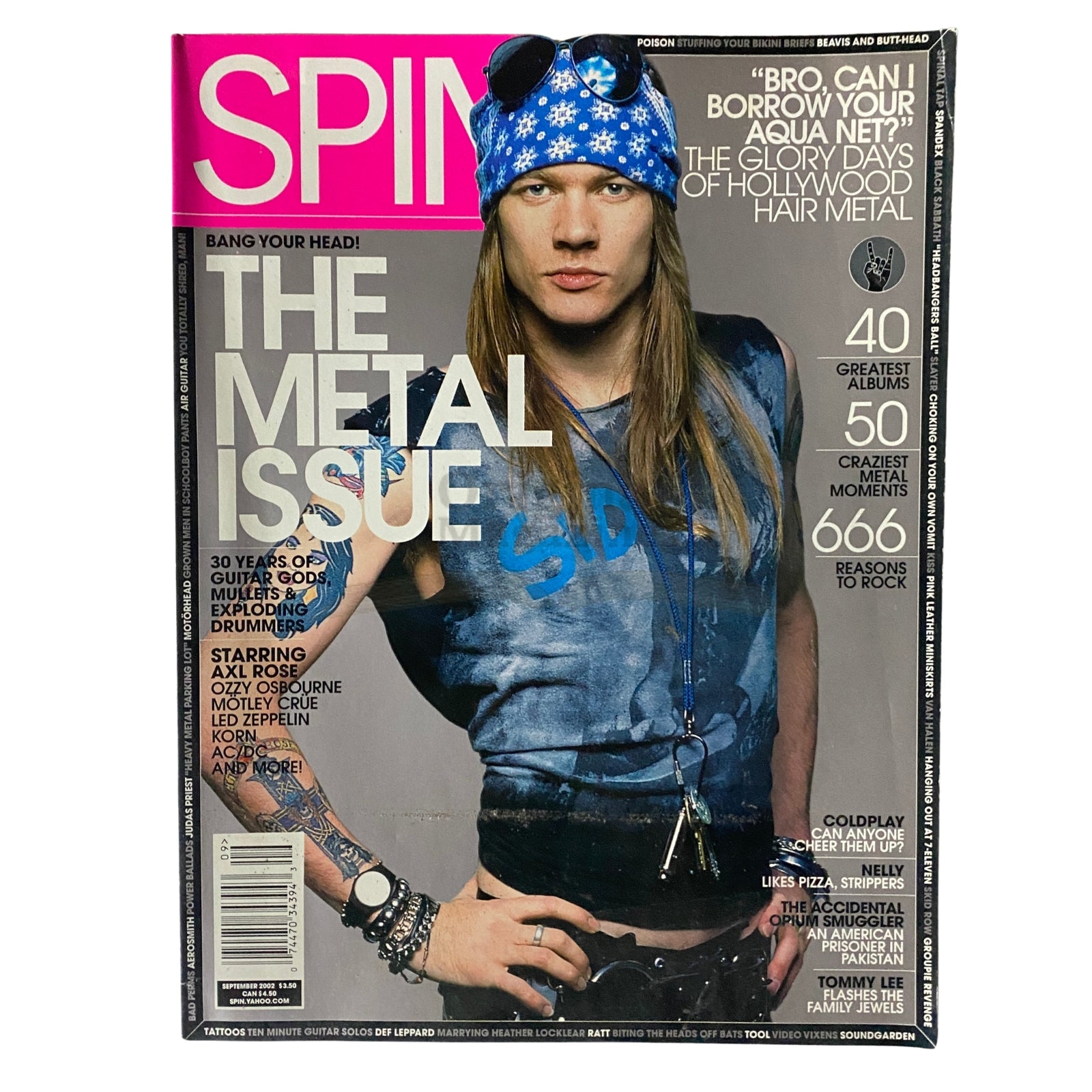 Spin Magazine September 2002 Axl Rose, The Metal Issue No Label