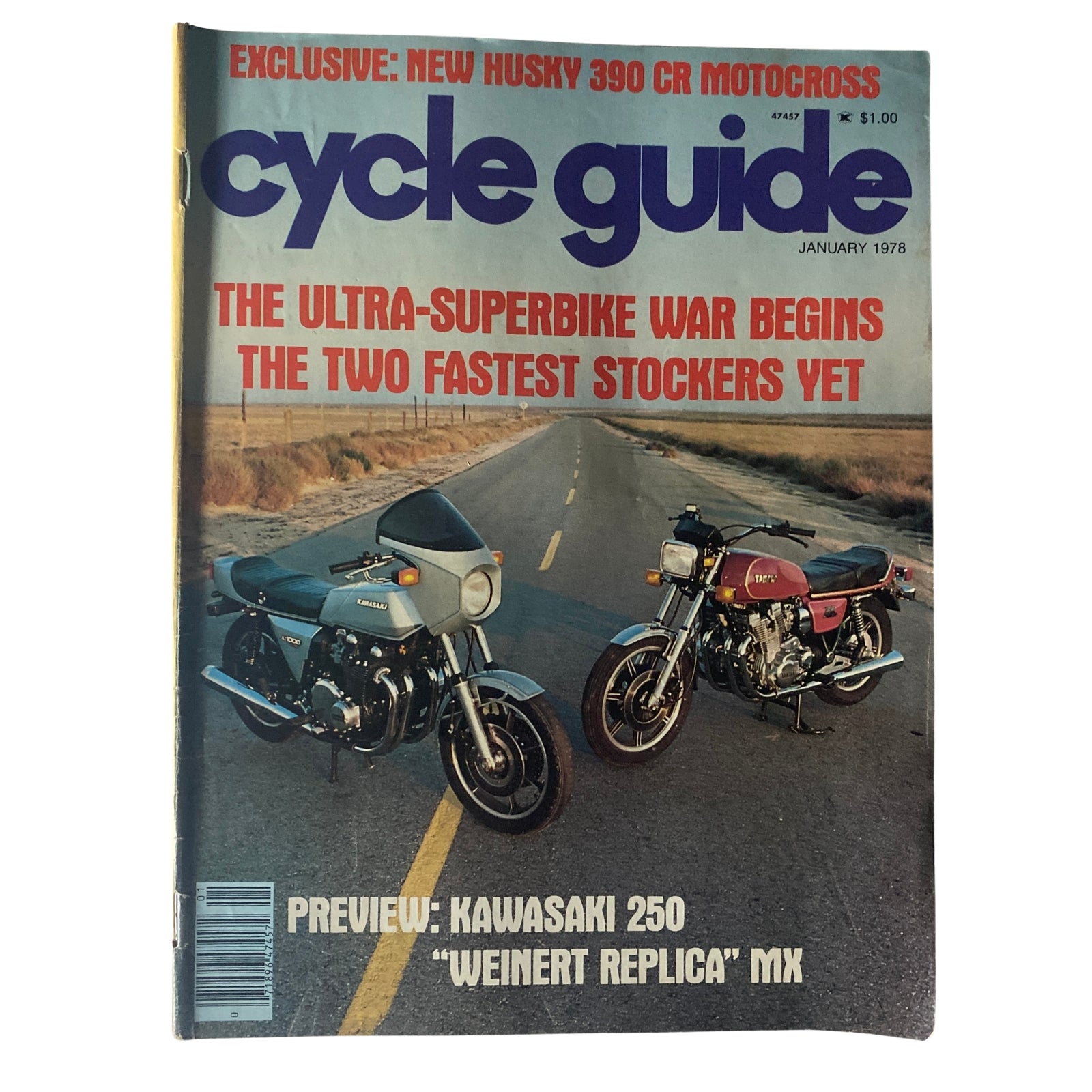 Cycle Guide Magazine January 1978 Kawasaki 250 "Weinert Replica" MX No Label