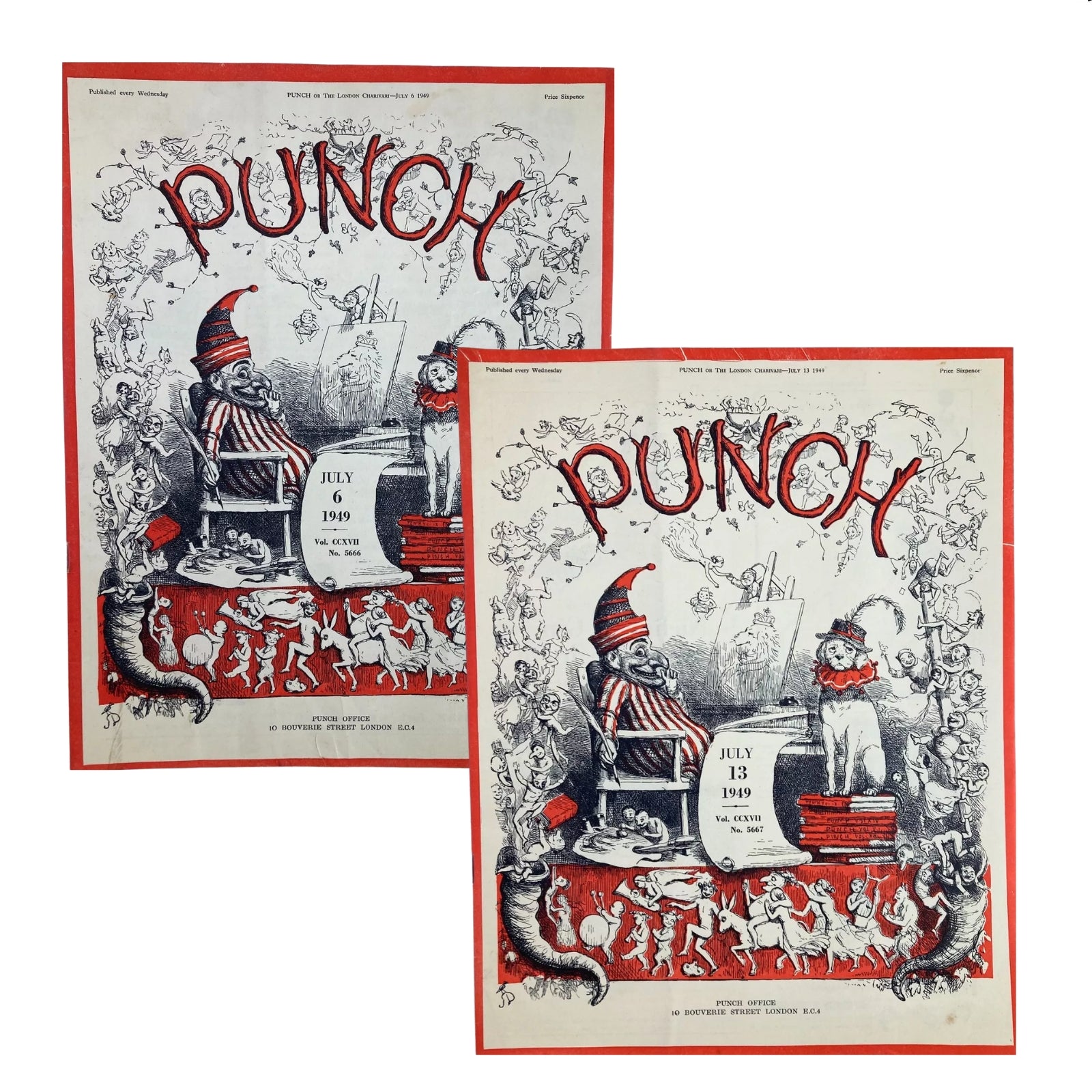 Lot of 2 Punch Magazines July 1949 – Vintage British Satire & Humor