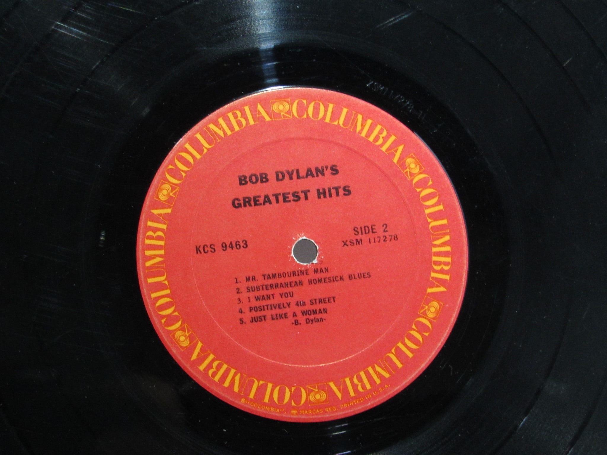 Bob Dylan's Greatest Hits Columbia KCS 9463 Comp 12" LP Grade: G+