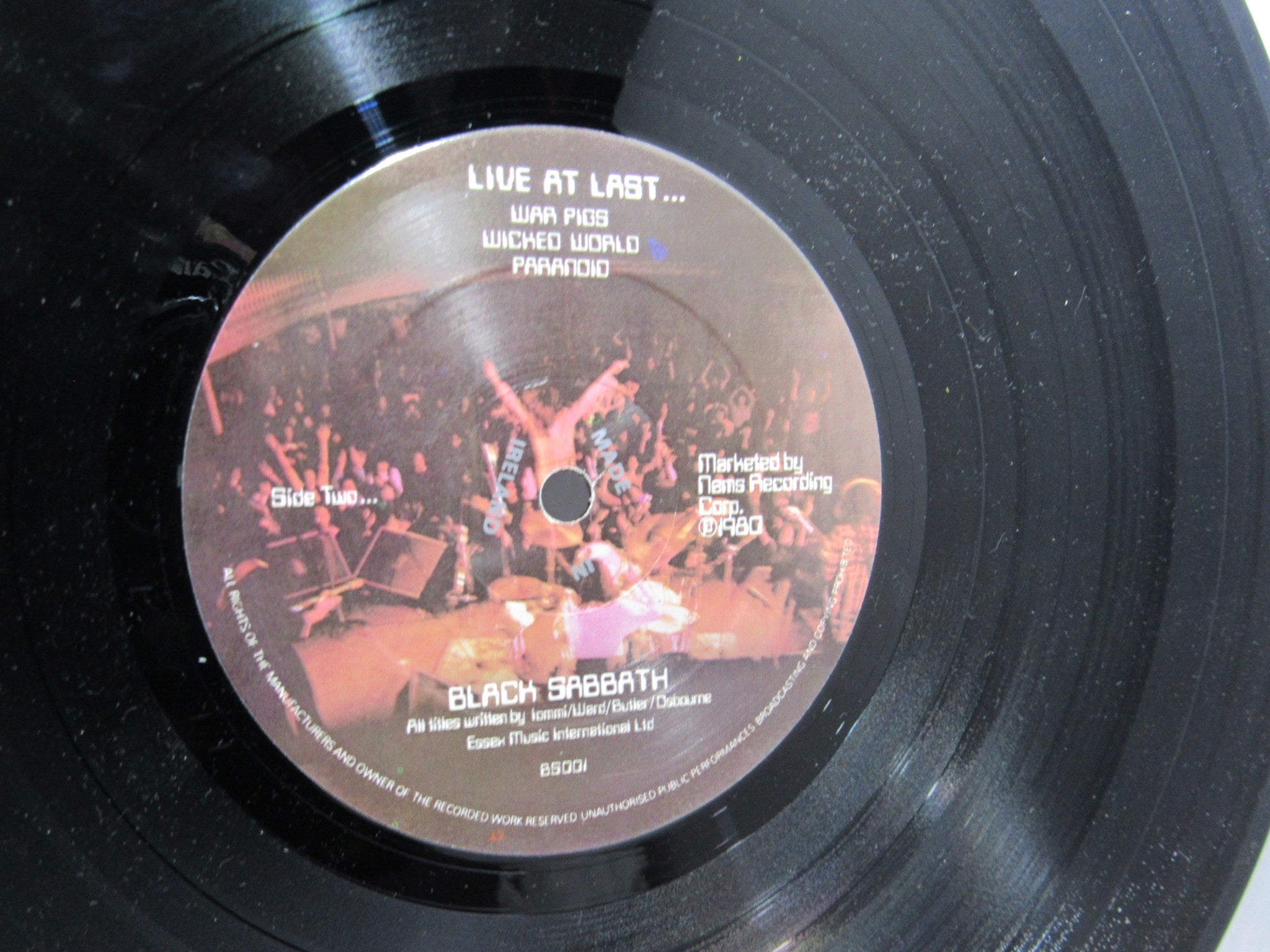 Black Sabbath: Live At Last NEMS BS001 1982 UK LP Grade: VG