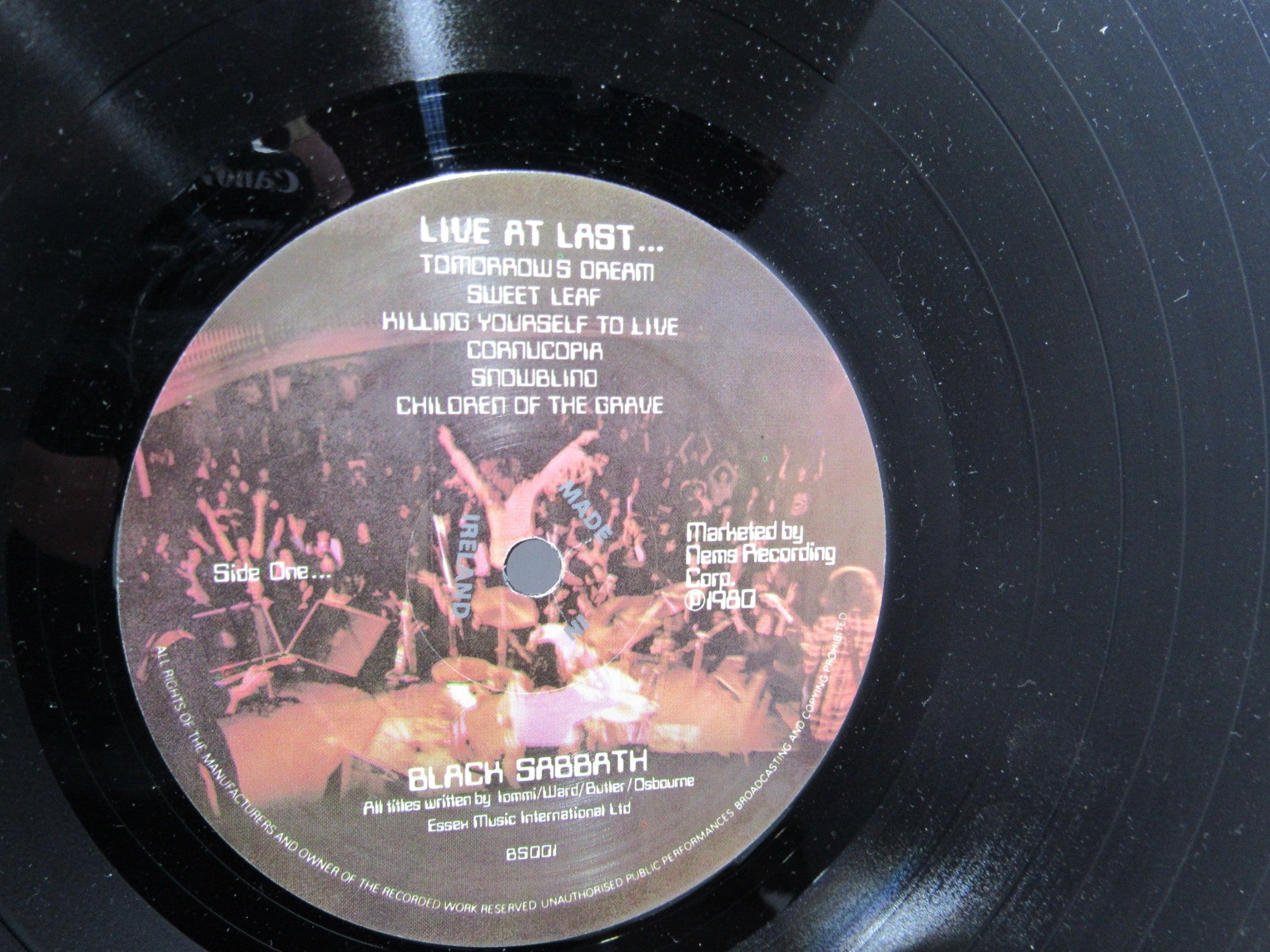 Black Sabbath: Live At Last NEMS BS001 1982 UK LP Grade: VG